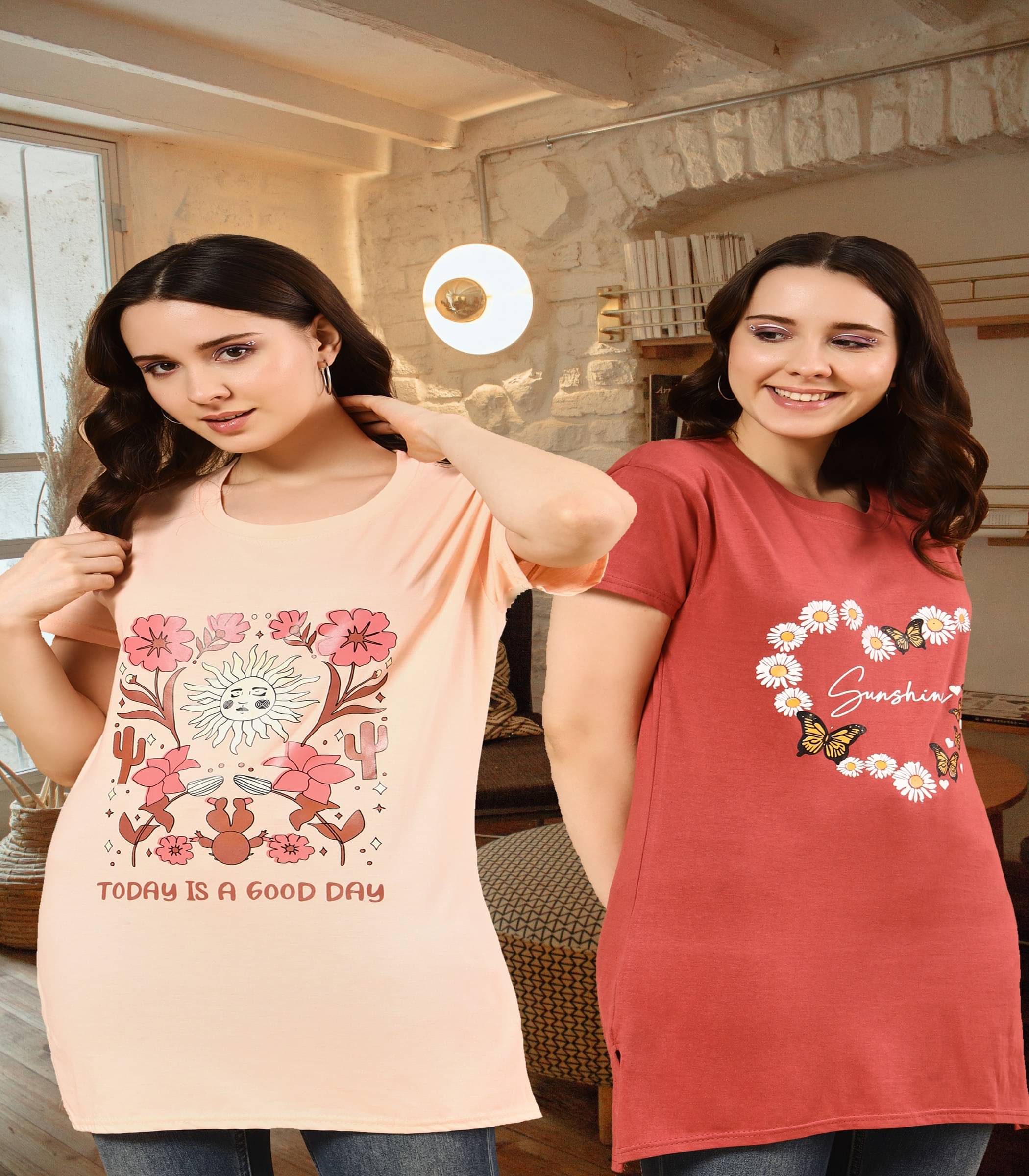 TWOCRAZIIE Women Cotton Printed T-shirt Dress ( Multicolor )     			TWOCRAZIIE Women Cotton Printed T-shirt Dress ( Multicolor )