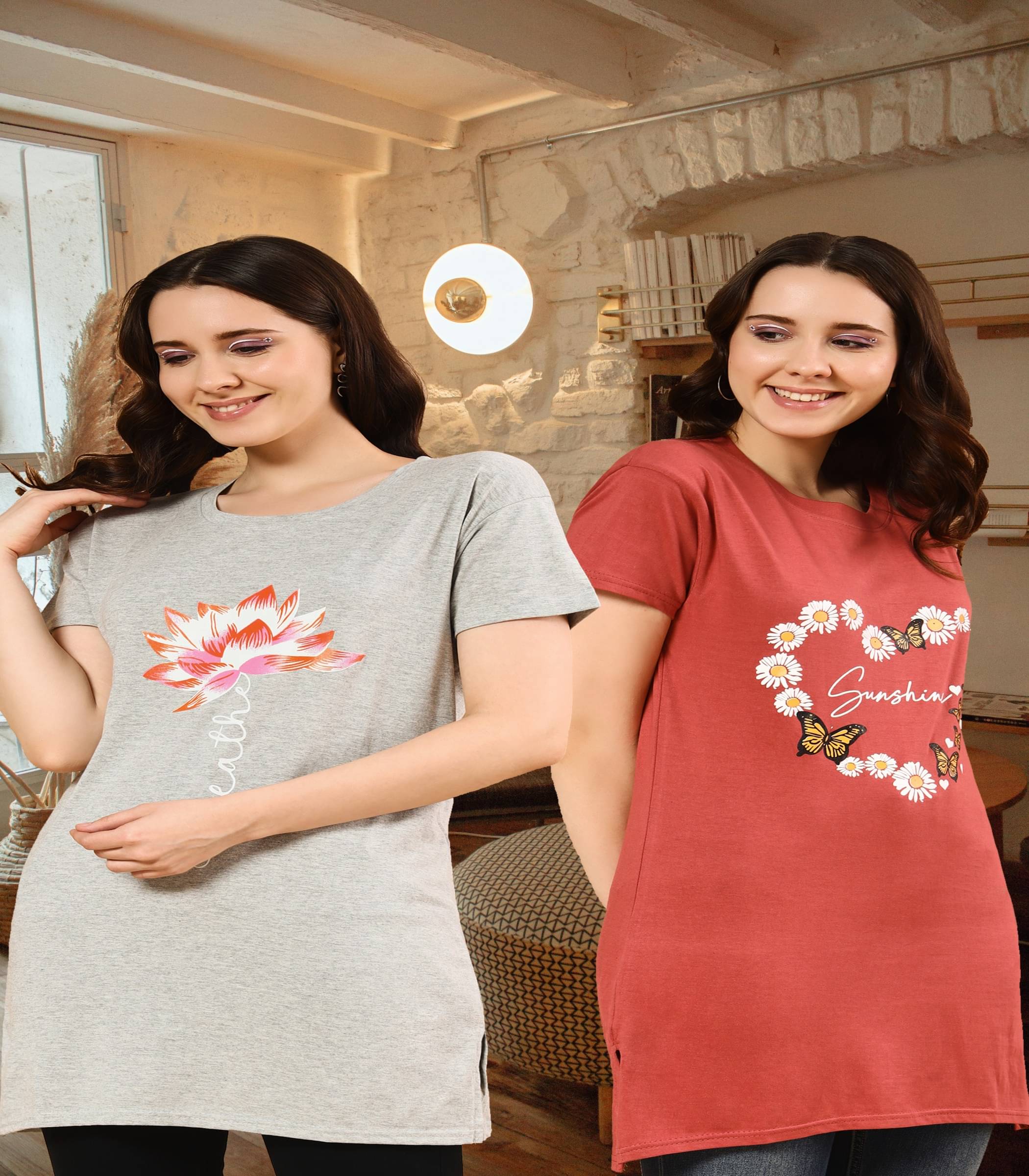TWOCRAZIIE Women Cotton Printed T-shirt Dress ( Multicolor )     			TWOCRAZIIE Women Cotton Printed T-shirt Dress ( Multicolor )