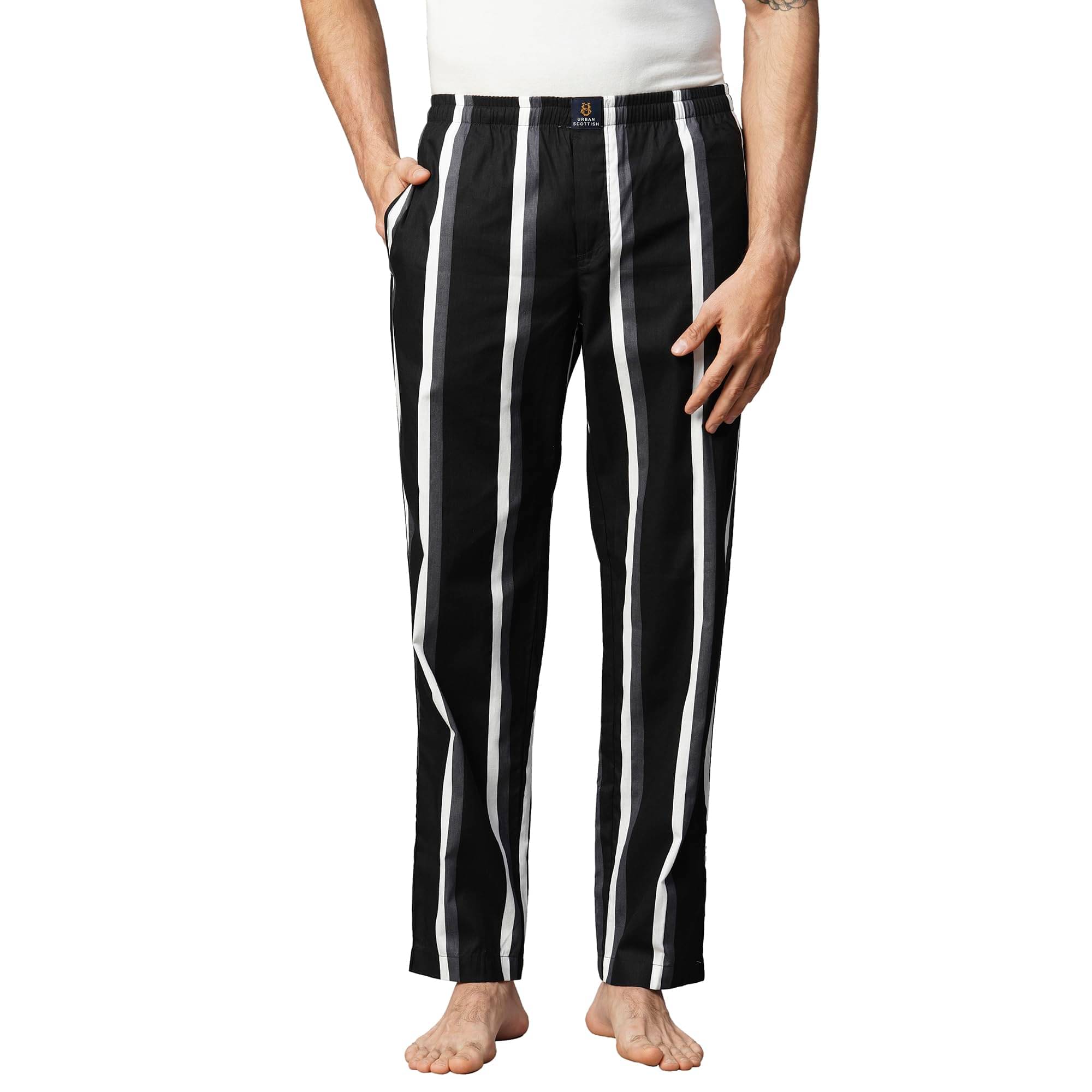     			URBAN SCOTTISH Pack of 1 Pyjama For Men's ( Black )