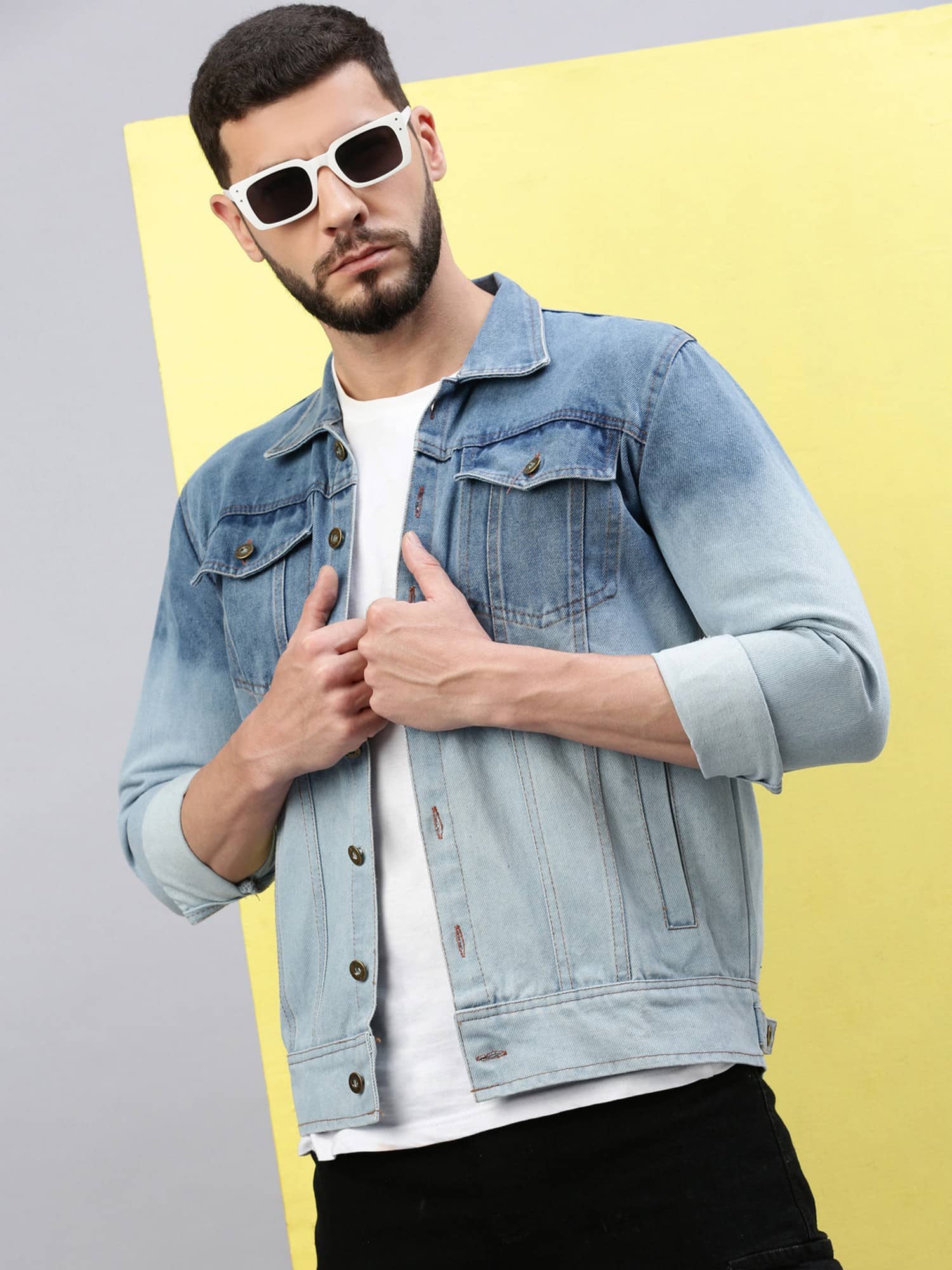 VOXATI Denim Men's Denim Jacket - Multi ( Pack of 1 )