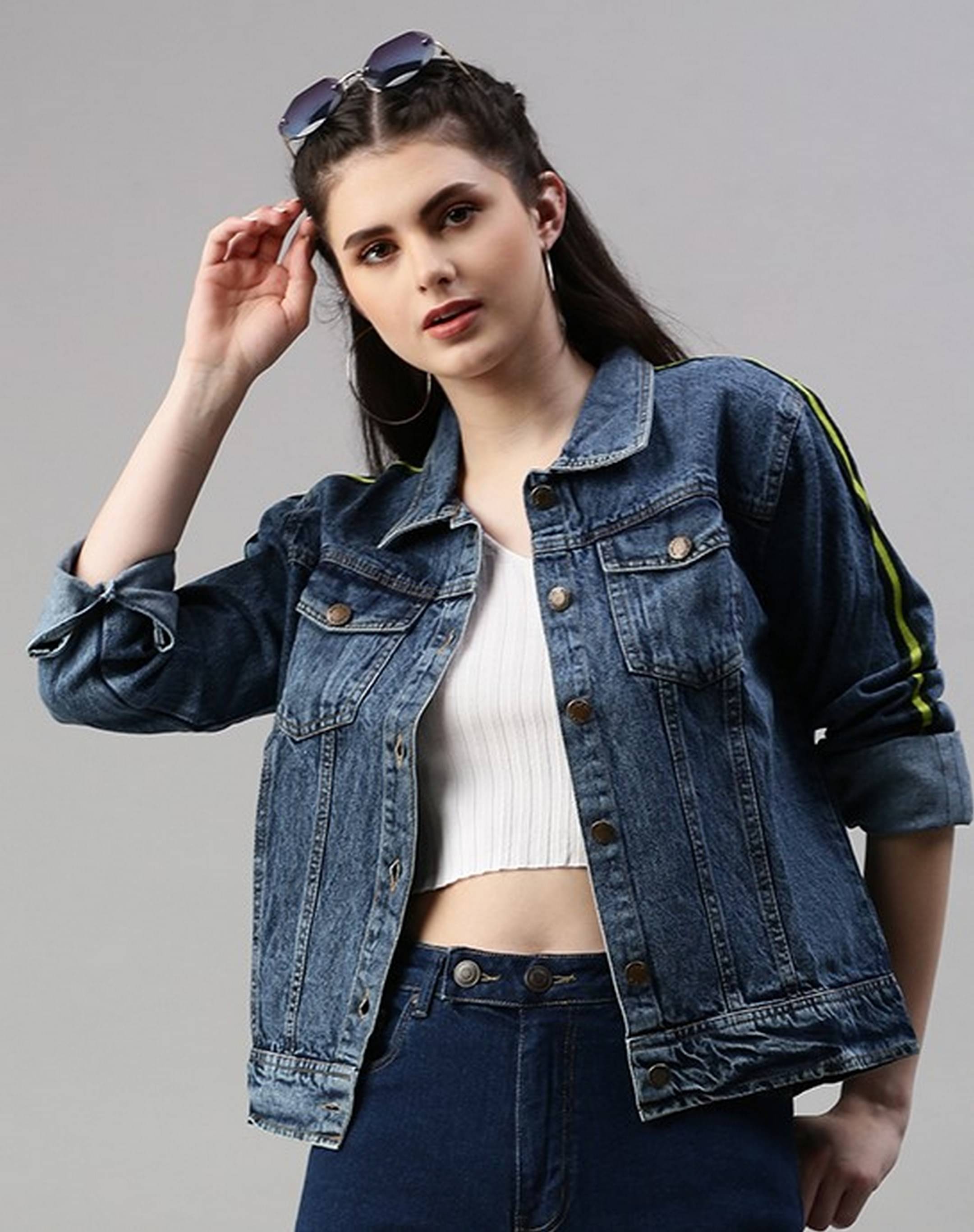     			VOXATI - Denim Multi Color Denim Jacket