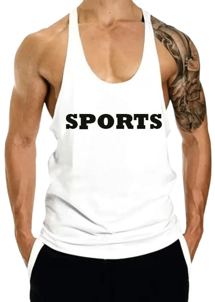 VTSports Pack of 1 Polyester Gym Vest For Men ( White ) VTSports Pack of 1 Polyester Gym Vest For Men ( White )