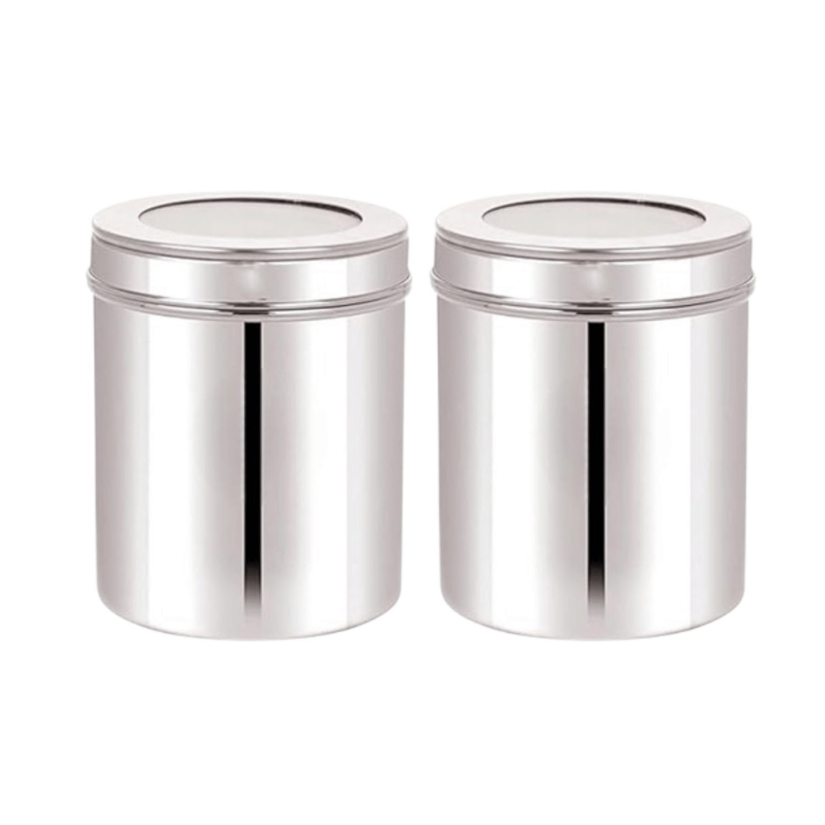 Visaxmi Steel Container Set Steel Silver Utility Container ( Set of 2 ) Visaxmi Steel Container Set Steel Silver Utility Container ( Set of 2 )