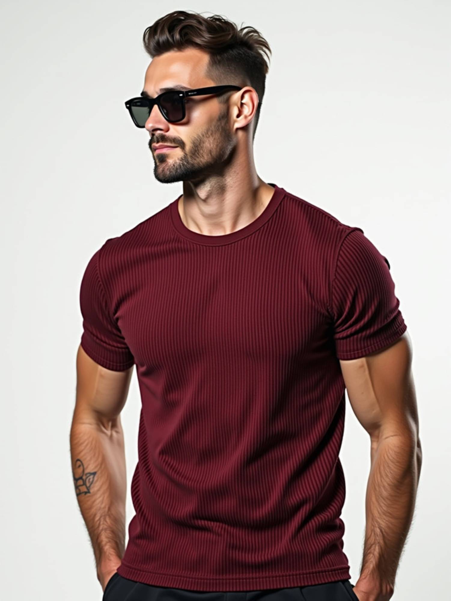     			fashion and youth Cotton Blend Regular Fit Solid Half Sleeves Men's Round T-Shirt - Maroon ( Pack of 1 )