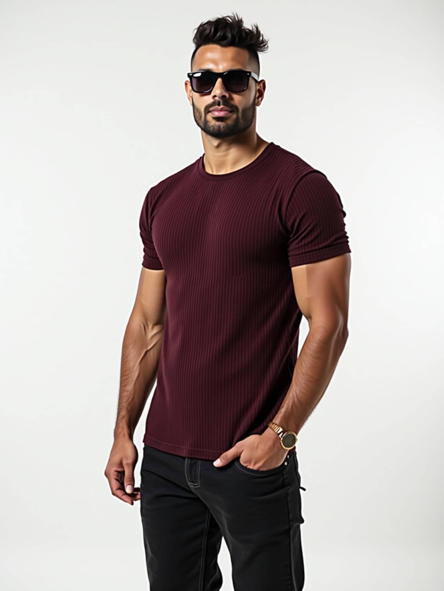 fashion and youth Cotton Blend Regular Fit Solid Half Sleeves Men's Round T-Shirt - Maroon ( Pack of 1 ) fashion and youth Cotton Blend Regular Fit Solid Half Sleeves Men's Round T-Shirt - Maroon ( Pack of 1 )