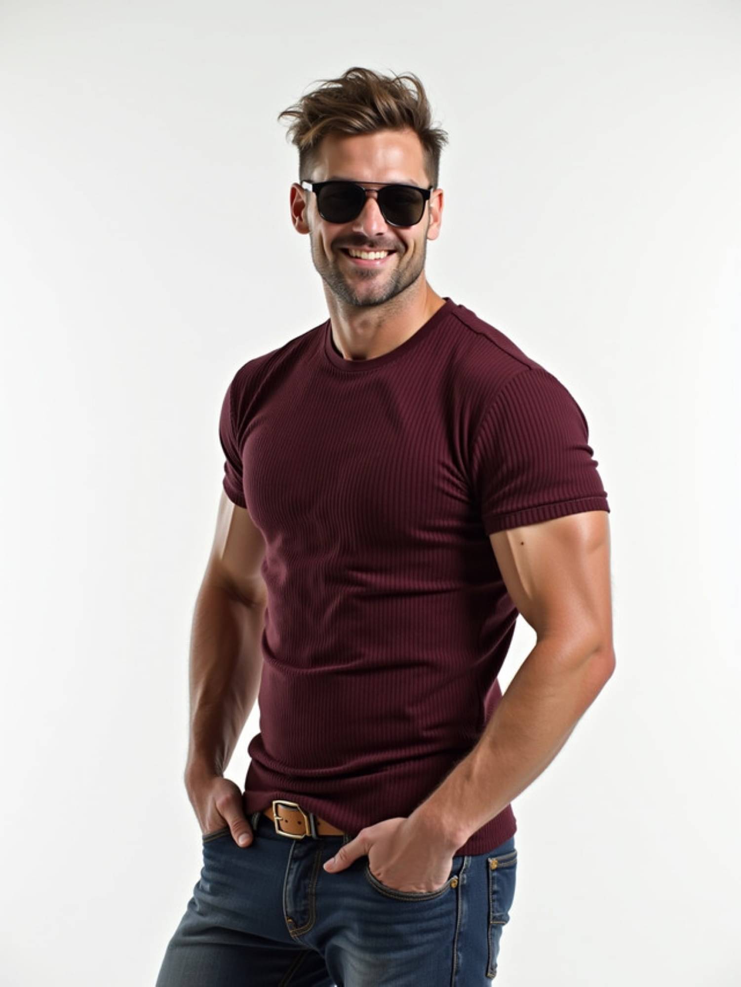     			fashion and youth Cotton Blend Regular Fit Solid Half Sleeves Men's Round T-Shirt - Maroon ( Pack of 1 )