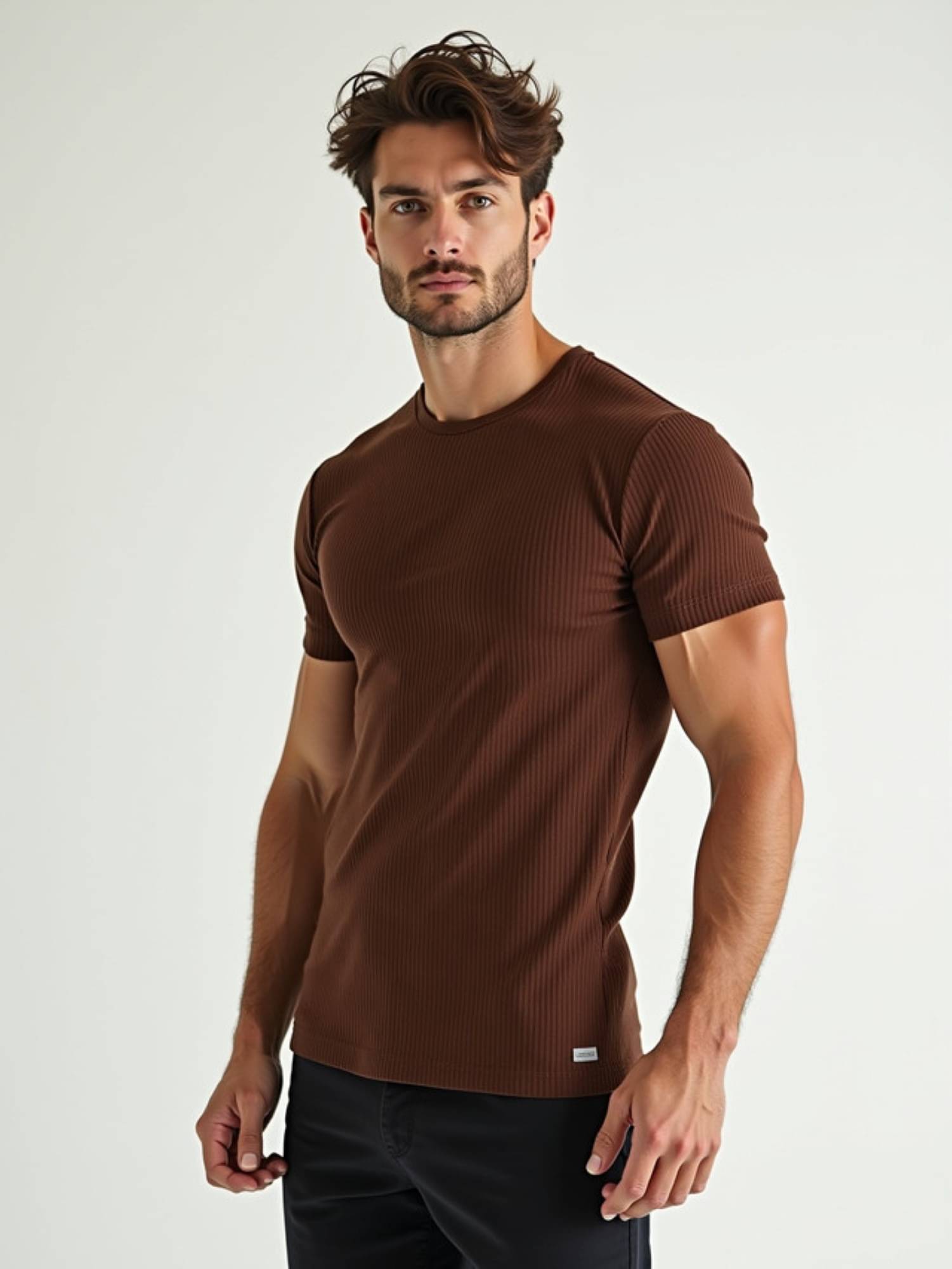 fashion and youth Cotton Blend Regular Fit Solid Half Sleeves Men's Round T-Shirt - Brown ( Pack of 1 )     			fashion and youth Cotton Blend Regular Fit Solid Half Sleeves Men's Round T-Shirt - Brown ( Pack of 1 )
