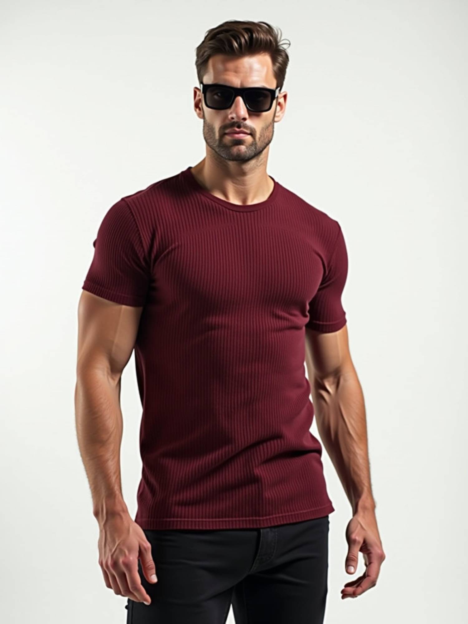     			fashion and youth Cotton Blend Regular Fit Solid Half Sleeves Men's Round T-Shirt - Maroon ( Pack of 1 )