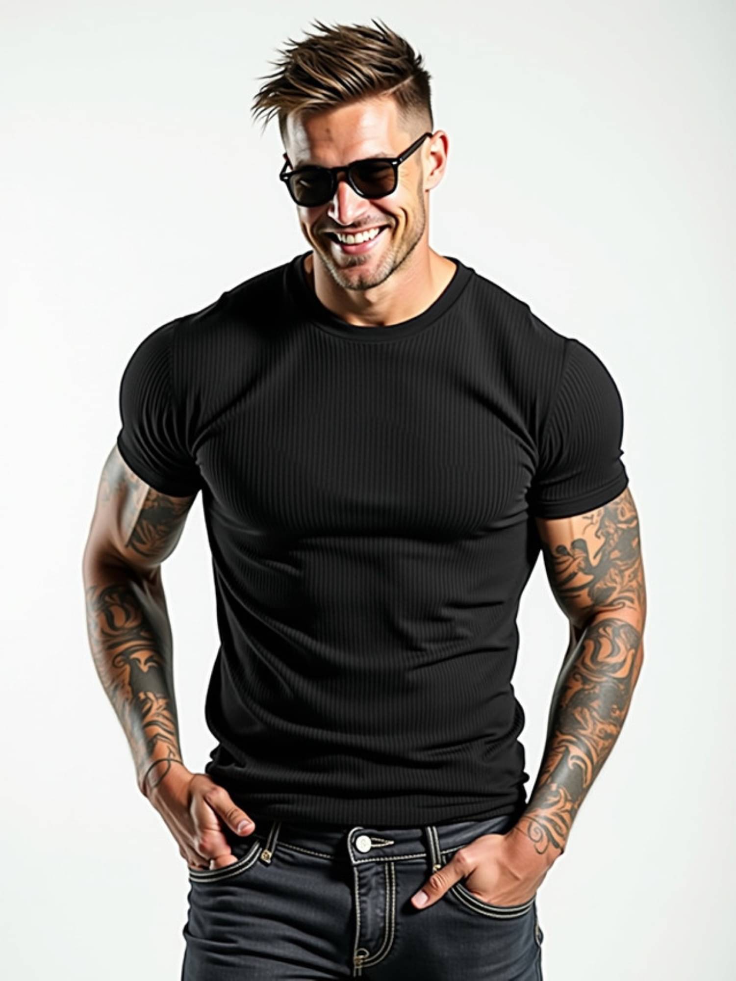     			fashion and youth Cotton Blend Regular Fit Solid Half Sleeves Men's Round T-Shirt - Black ( Pack of 1 )