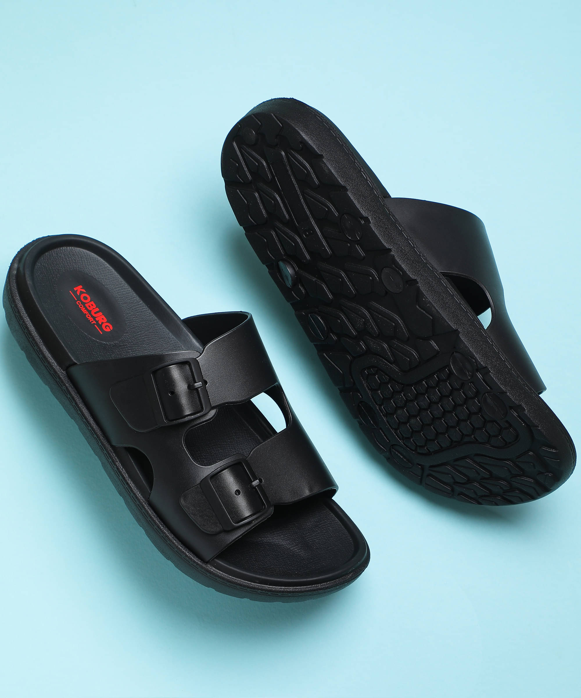     			koburg Black Men's Slide Flip Flop