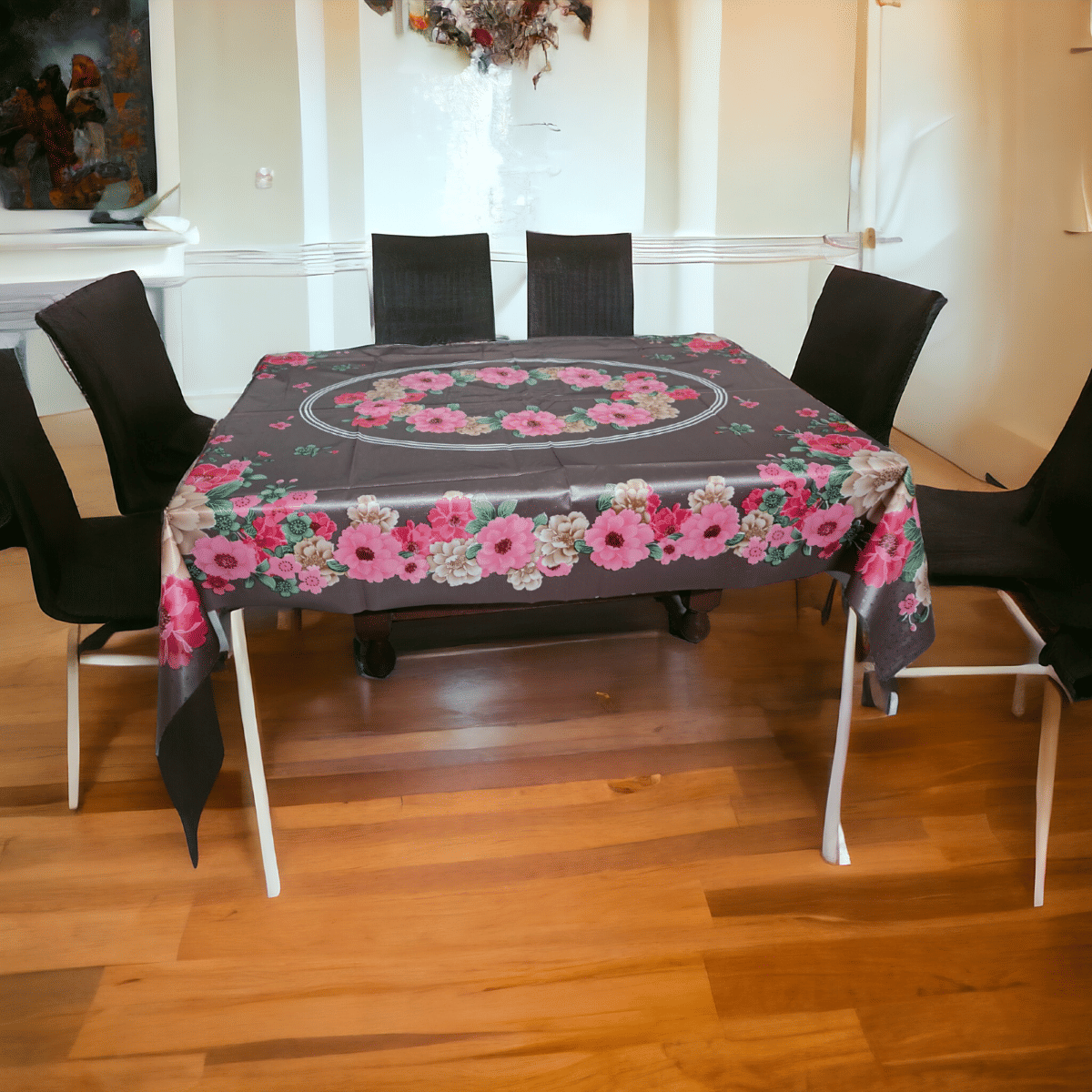     			mopak decor Printed Polyester 4 Seater Rectangle Table Cover ( 137 x 91 ) cm Pack of 1 Brown