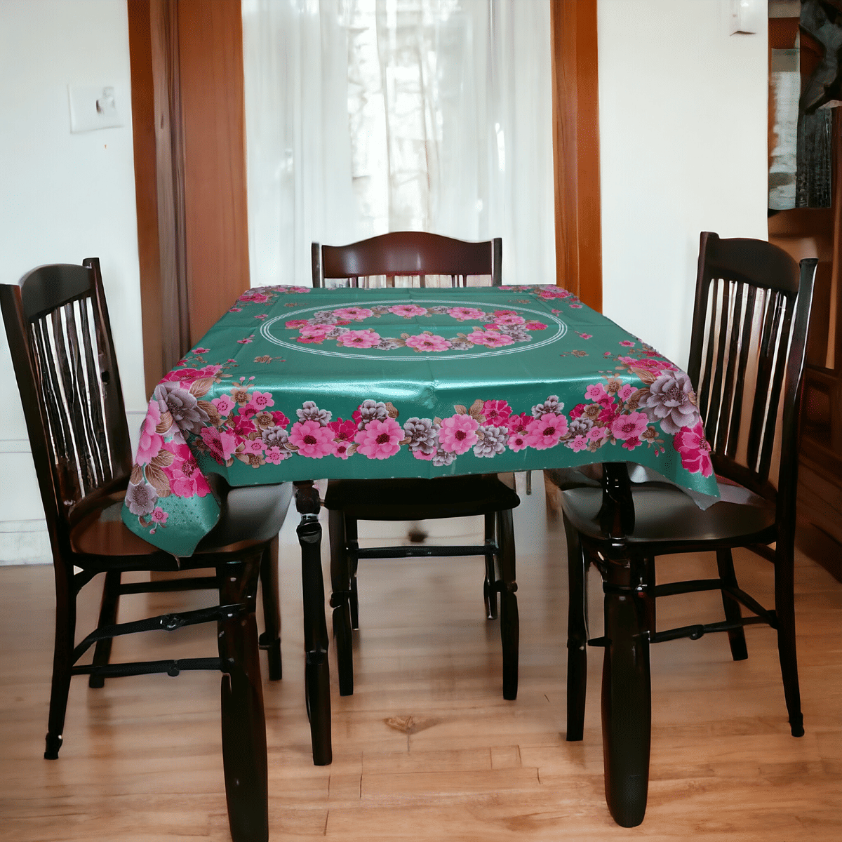 mopak decor Printed Polyester 4 Seater Square Table Cover ( 137 x 91 ) cm Pack of 1 Green mopak decor Printed Polyester 4 Seater Square Table Cover ( 137 x 91 ) cm Pack of 1 Green