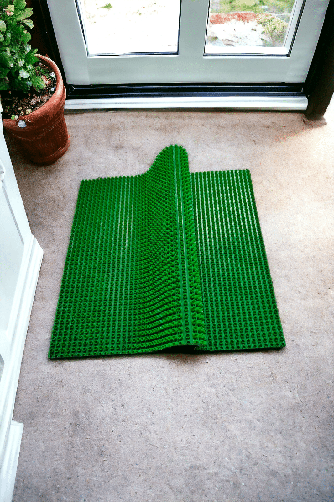 mopak decor Set of 1 Anti-skid Polypropylene Door Mat ( 60 X 45 cm ) Green mopak decor Set of 1 Anti-skid Polypropylene Door Mat ( 60 X 45 cm ) Green