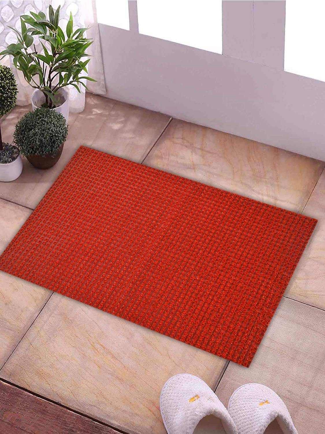 mopak decor Set of 1 Anti-skid Polypropylene Door Mat ( 60 X 45 cm ) Red mopak decor Set of 1 Anti-skid Polypropylene Door Mat ( 60 X 45 cm ) Red