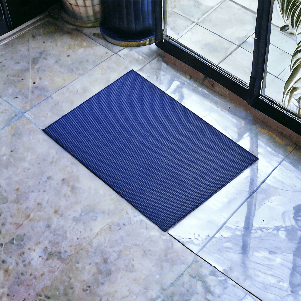 mopak decor Set of 1 Anti-skid Polypropylene Door Mat ( 60 X 45 cm ) Blue mopak decor Set of 1 Anti-skid Polypropylene Door Mat ( 60 X 45 cm ) Blue
