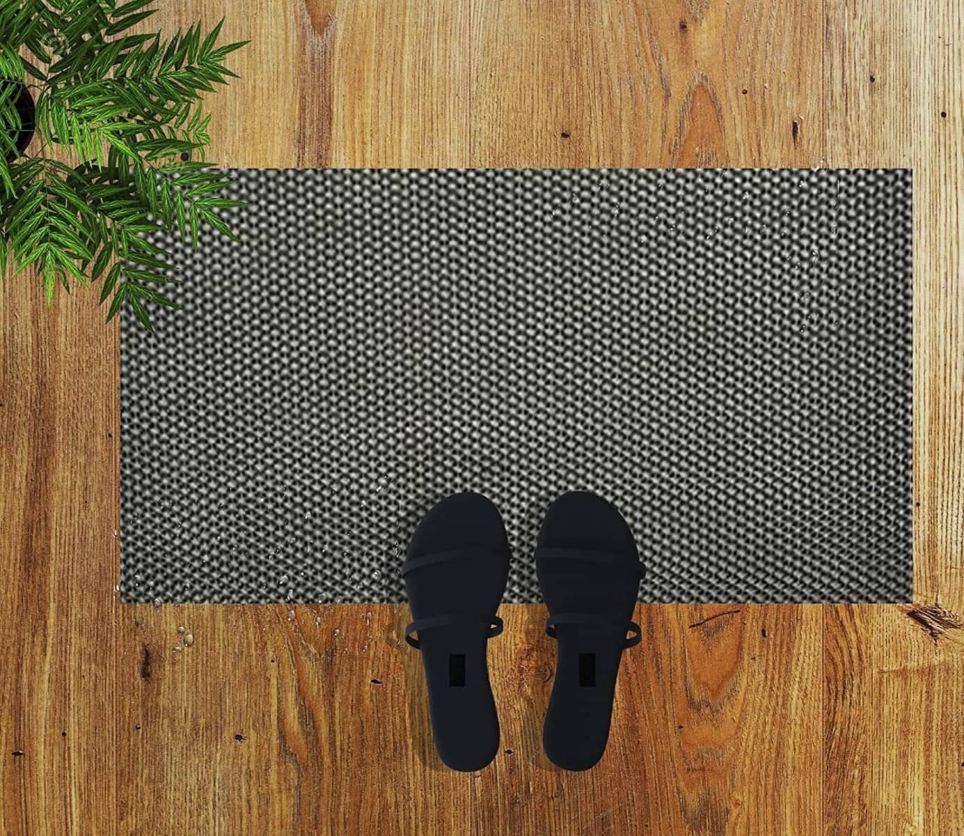 mopak decor Set of 1 Anti-skid Polypropylene Door Mat ( 60 X 45 cm ) Gray