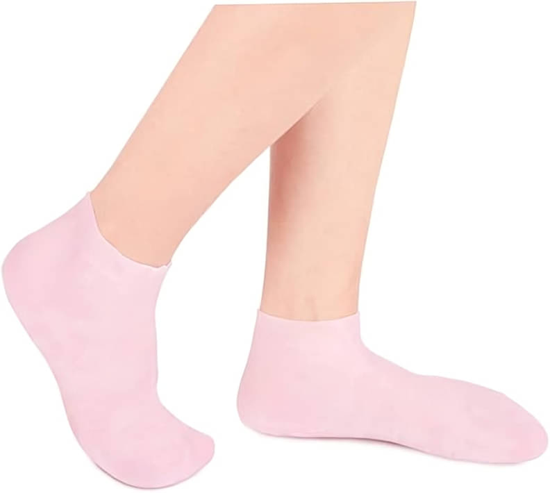     			purple dust Foot Spa Gel Silicone Socks for Dry Cracked Feet