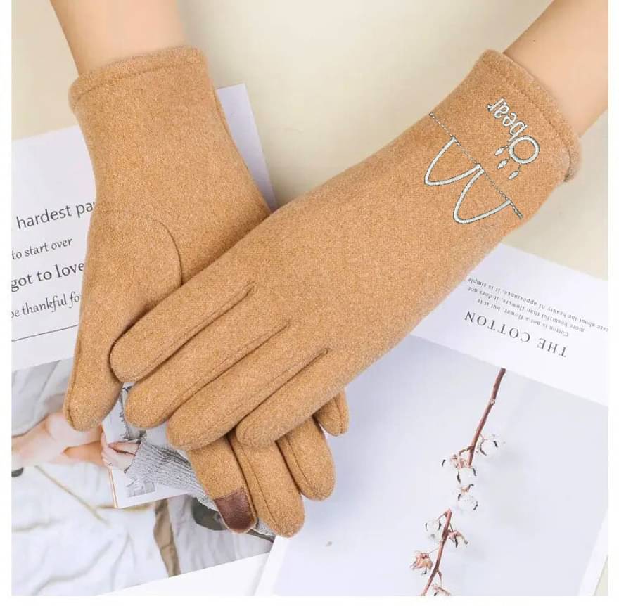     			Alamos Brown Polyester Men's Woollen Gloves ( Pack of 1 )