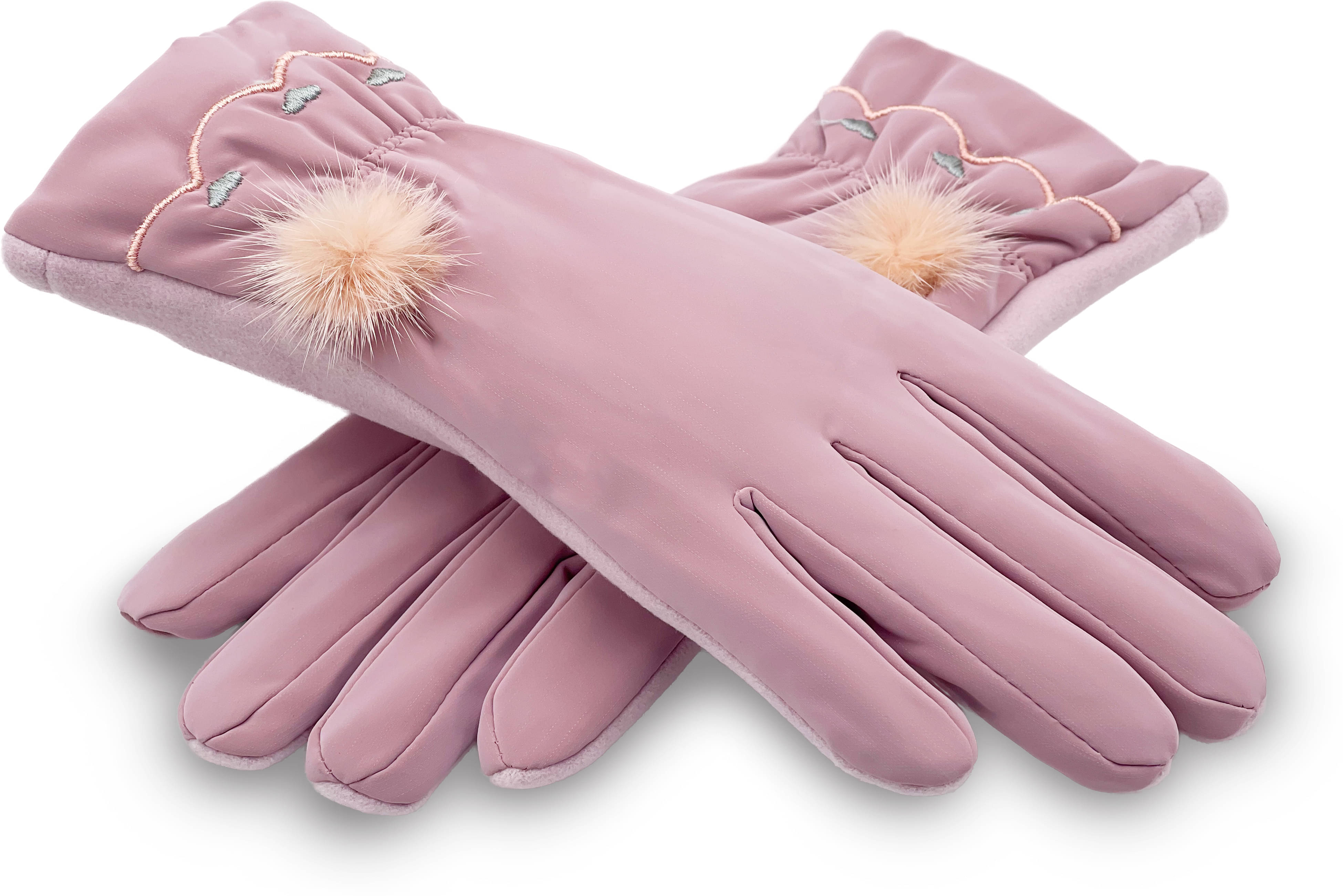     			Alamos Pink Polyester Men's Woollen Gloves ( Pack of 1 )