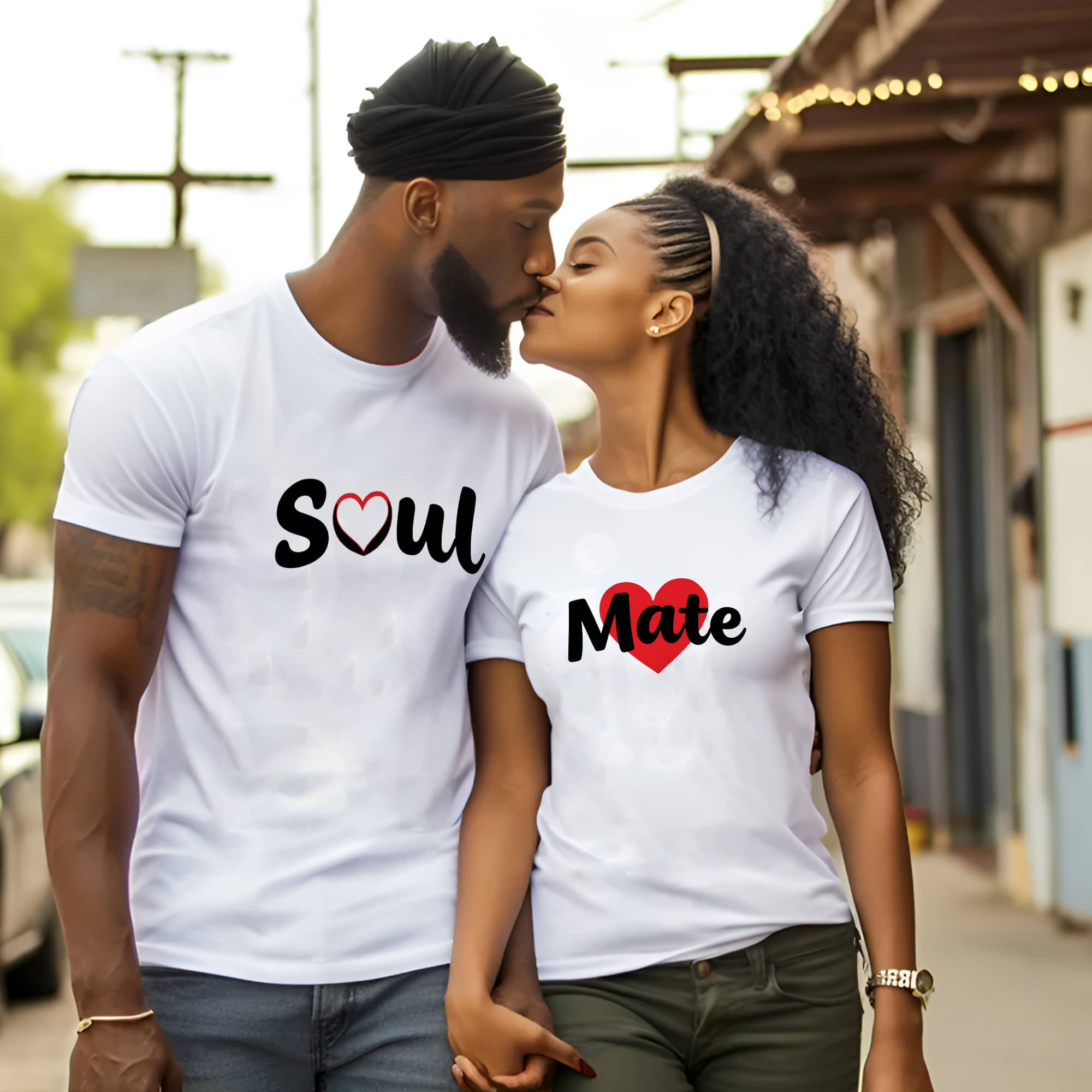 BINAYAK White Cotton Regular Fit Couple T-Shirt BINAYAK White Cotton Regular Fit Couple T-Shirt