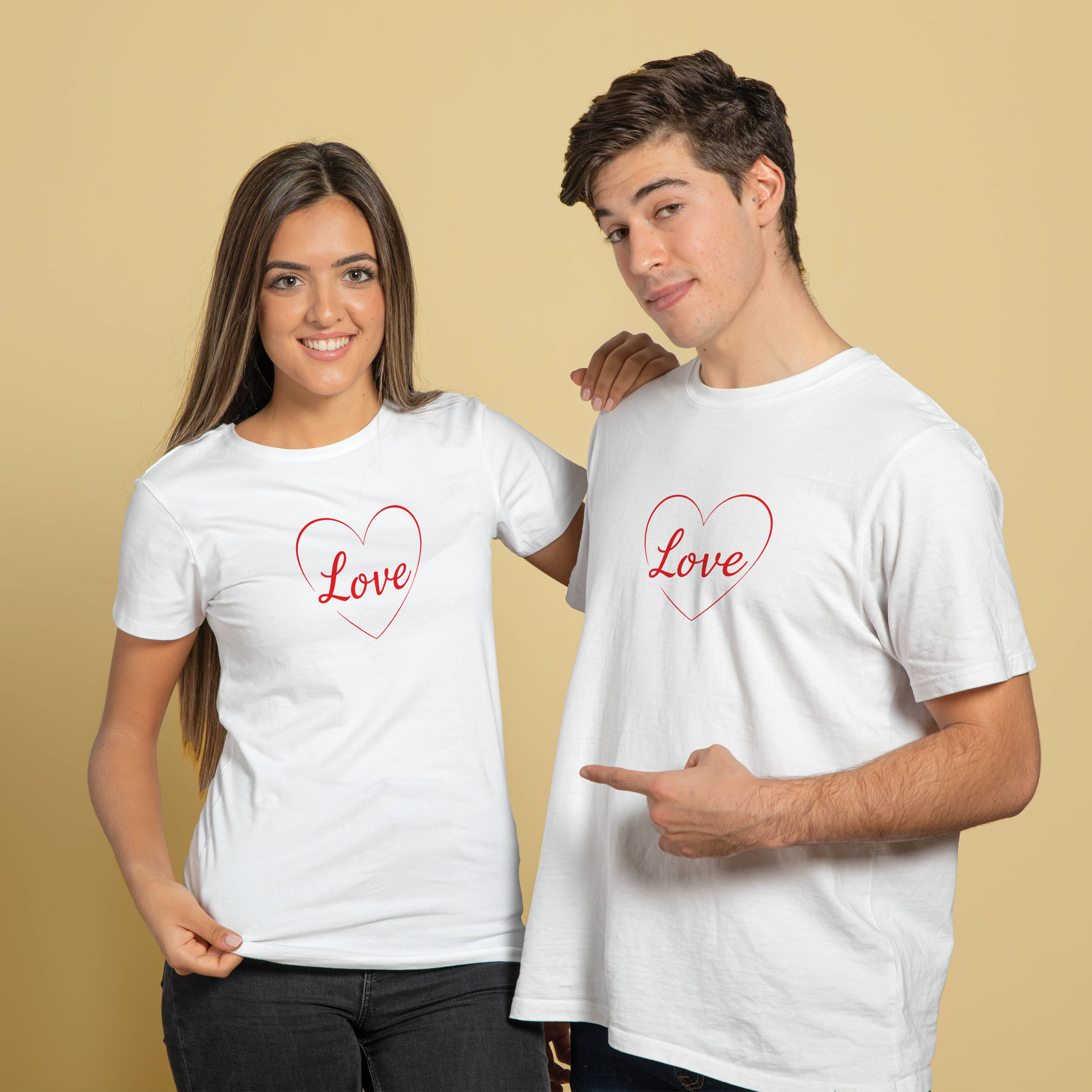     			BINAYAK White Cotton Regular Fit Couple T-Shirt