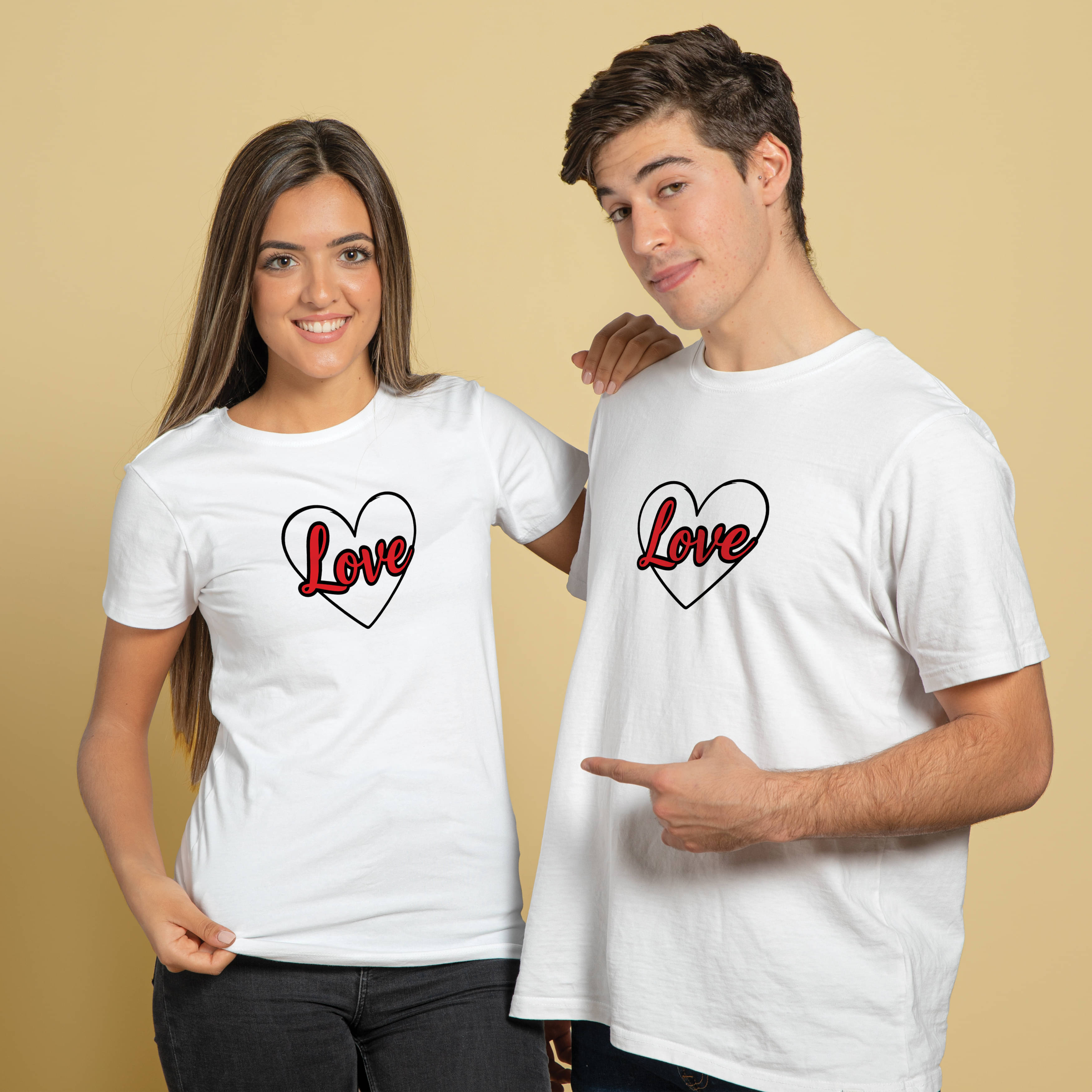     			BINAYAK White Cotton Regular Fit Couple T-Shirt