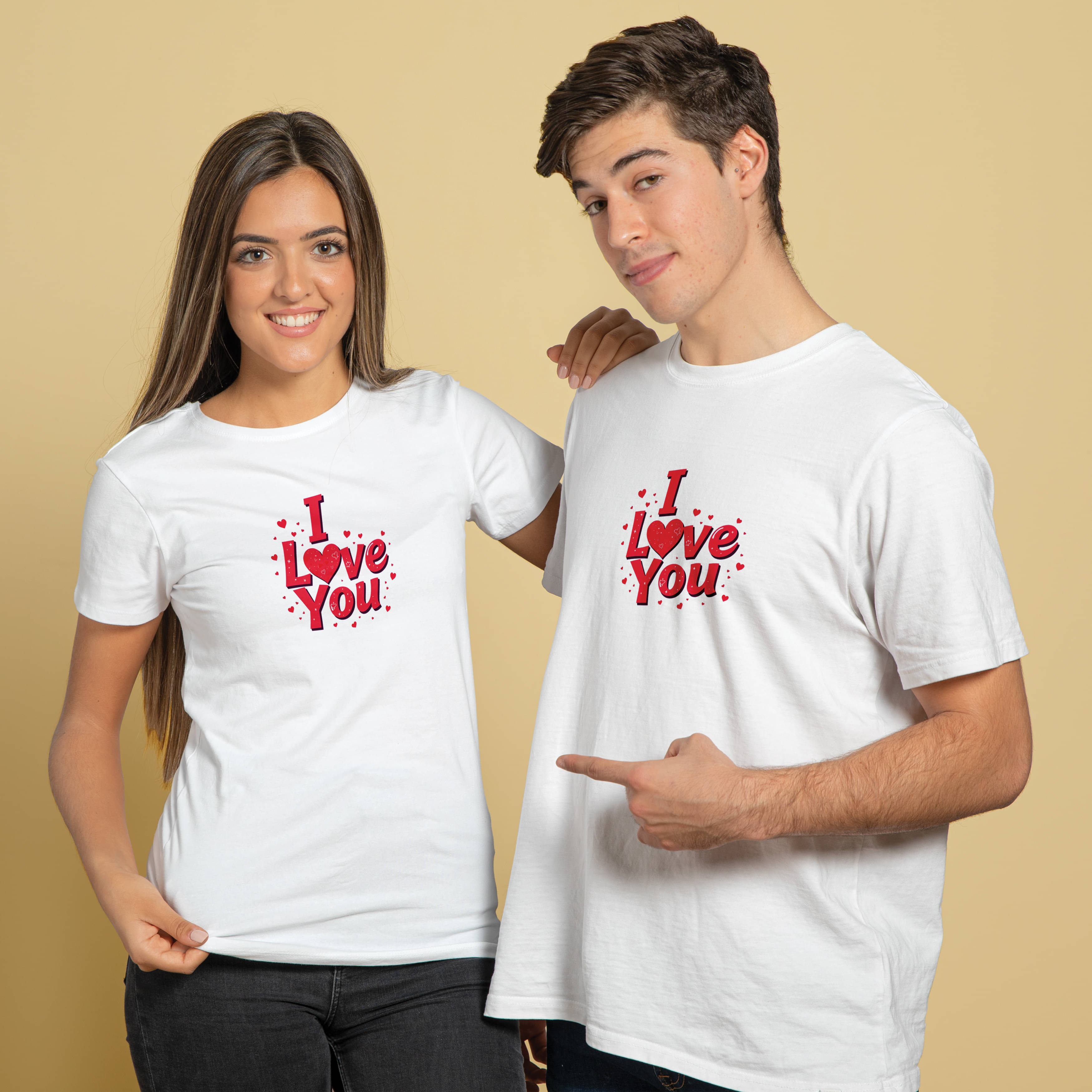     			BINAYAK White Cotton Regular Fit Couple T-Shirt