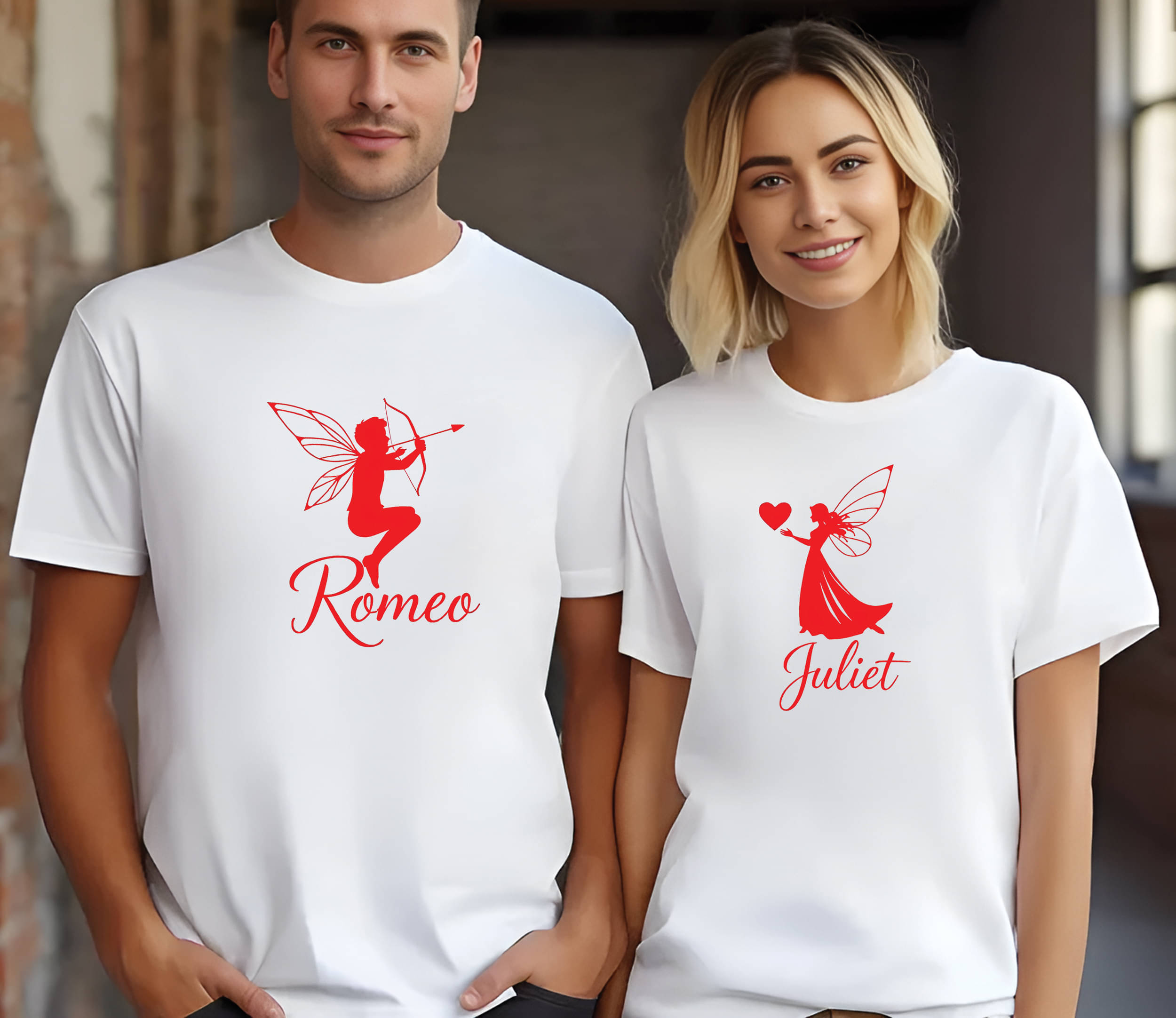     			BINAYAK White Cotton Regular Fit Couple T-Shirt