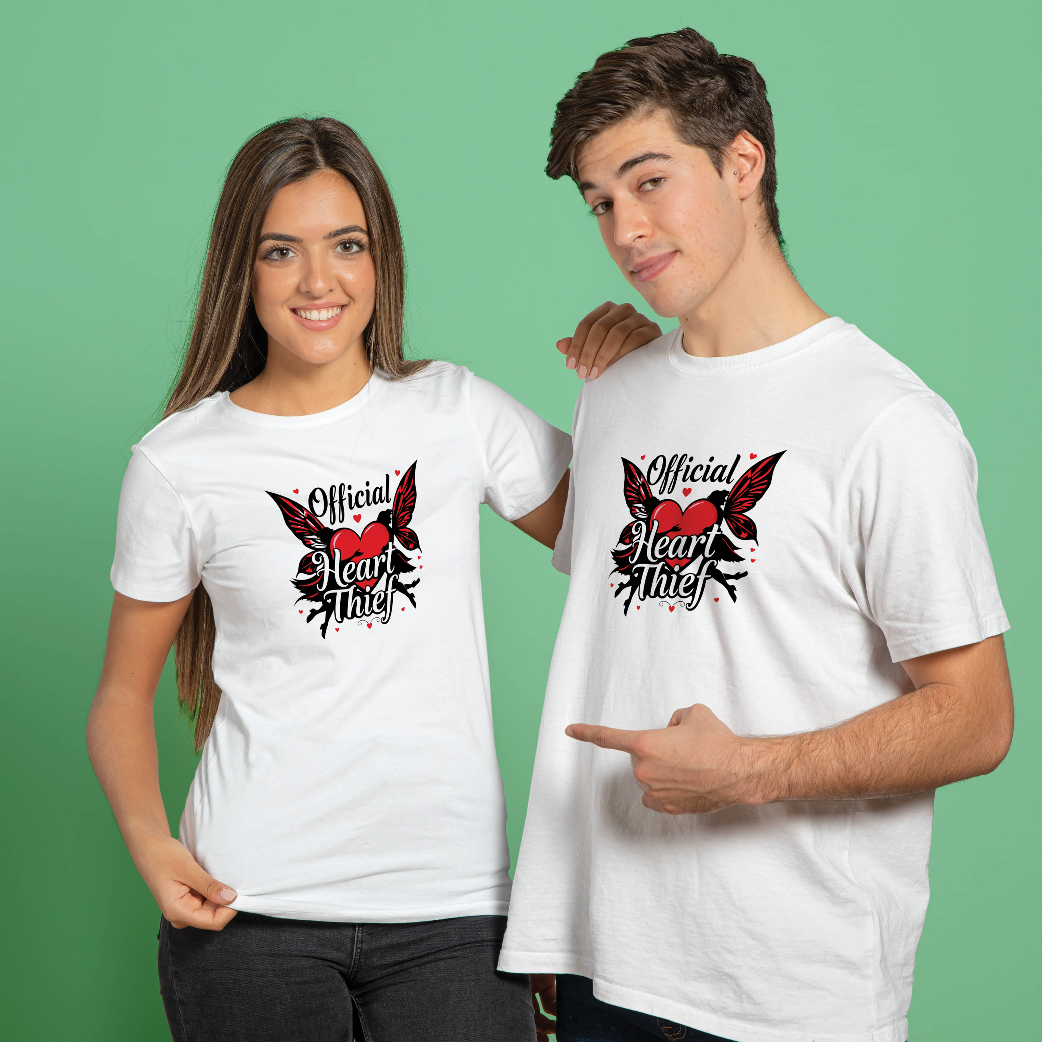 BINAYAK White Cotton Regular Fit Couple T-Shirt BINAYAK White Cotton Regular Fit Couple T-Shirt