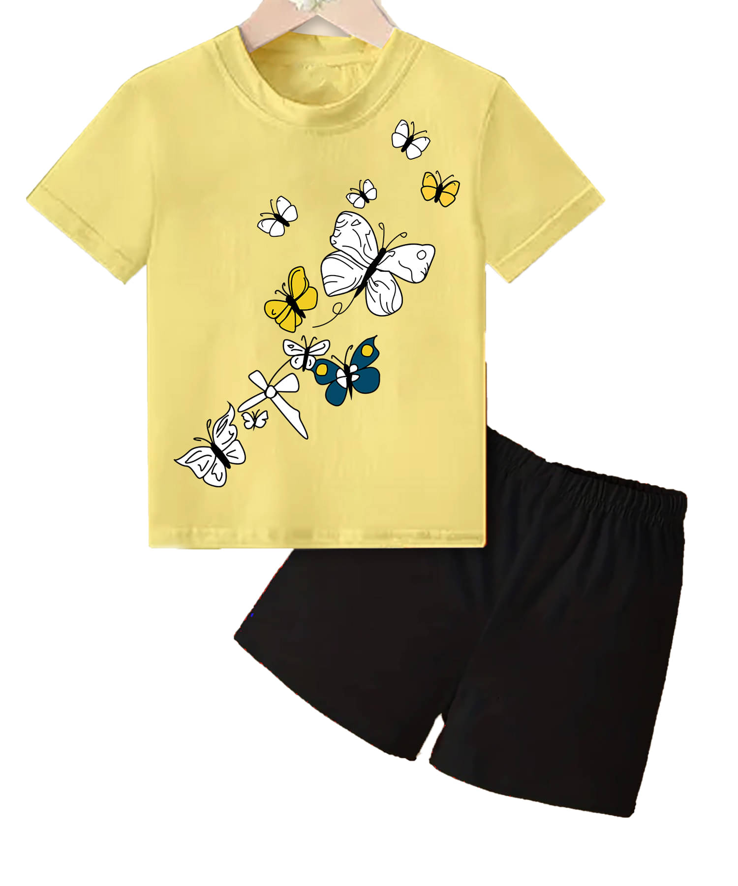     			Detees Pack of 1 Girls Cotton T-shirt & Shorts ( Multicolor 2 )