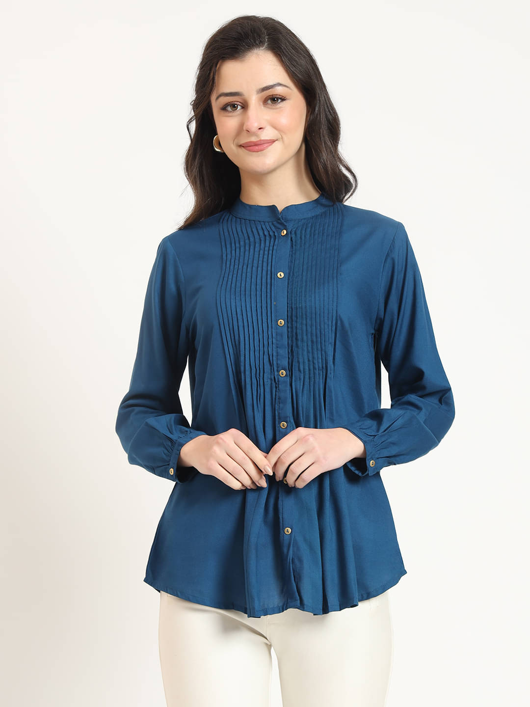 Divena Women's Viscose Rayon A-Line Top ( Blue ) Divena Women's Viscose Rayon A-Line Top ( Blue )