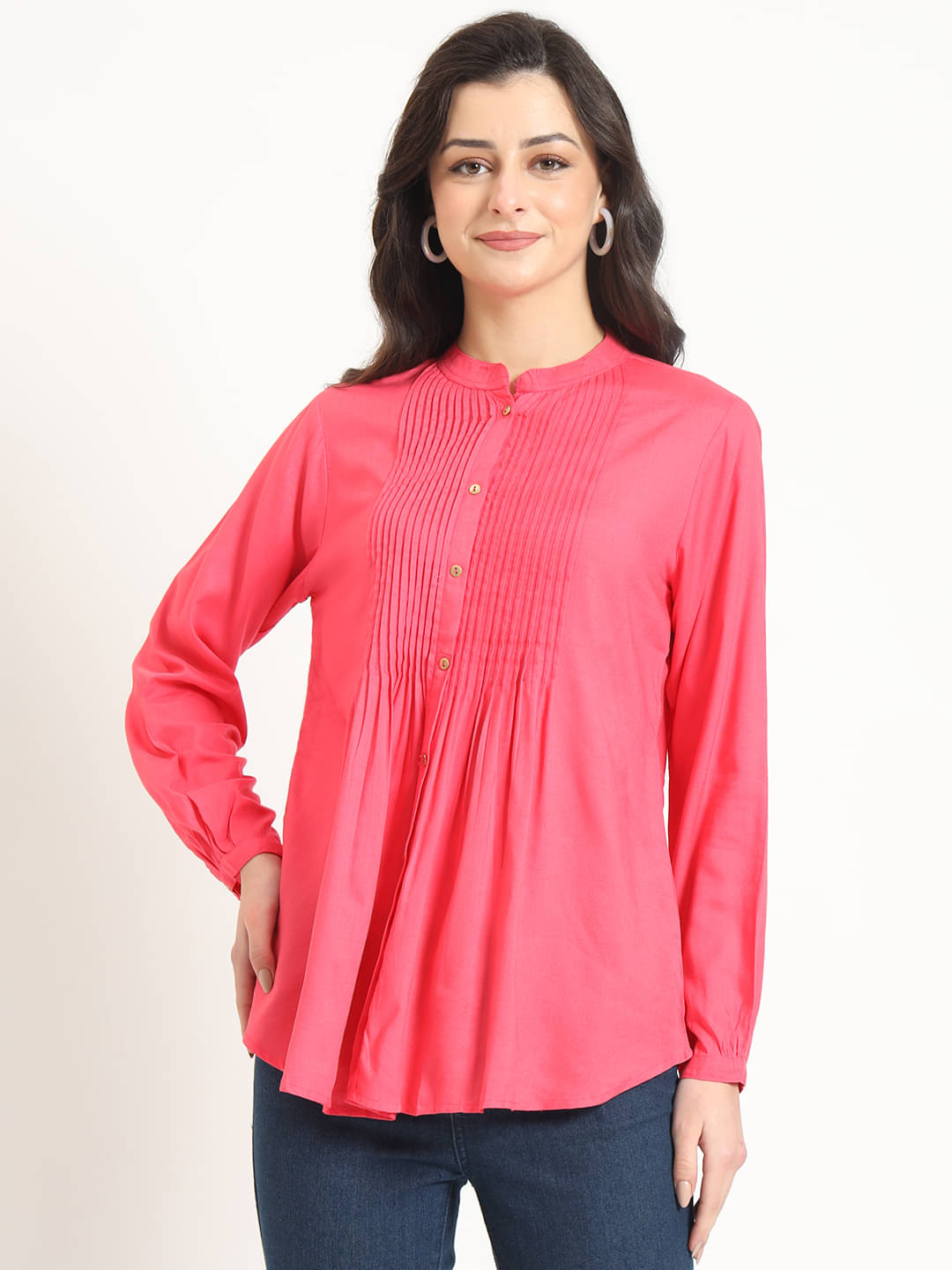 Divena Women's Viscose Rayon A-Line Top ( Peach ) Divena Women's Viscose Rayon A-Line Top ( Peach )