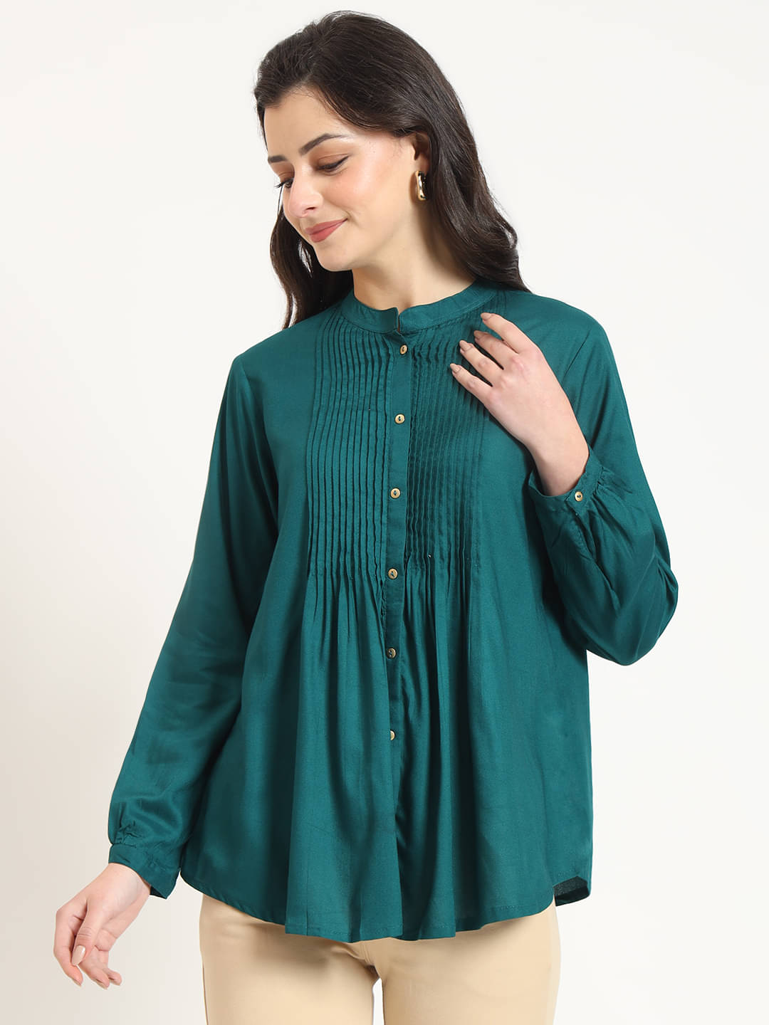 Divena Women's Viscose Rayon A-Line Top ( Turquoise ) Divena Women's Viscose Rayon A-Line Top ( Turquoise )