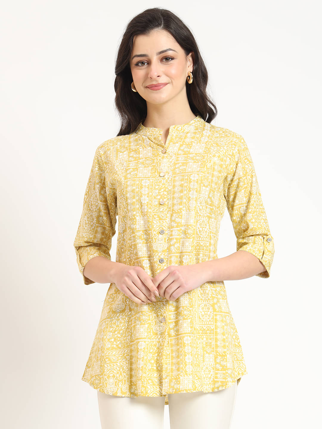     			Divena Women's Cotton Tunic ( Yellow )