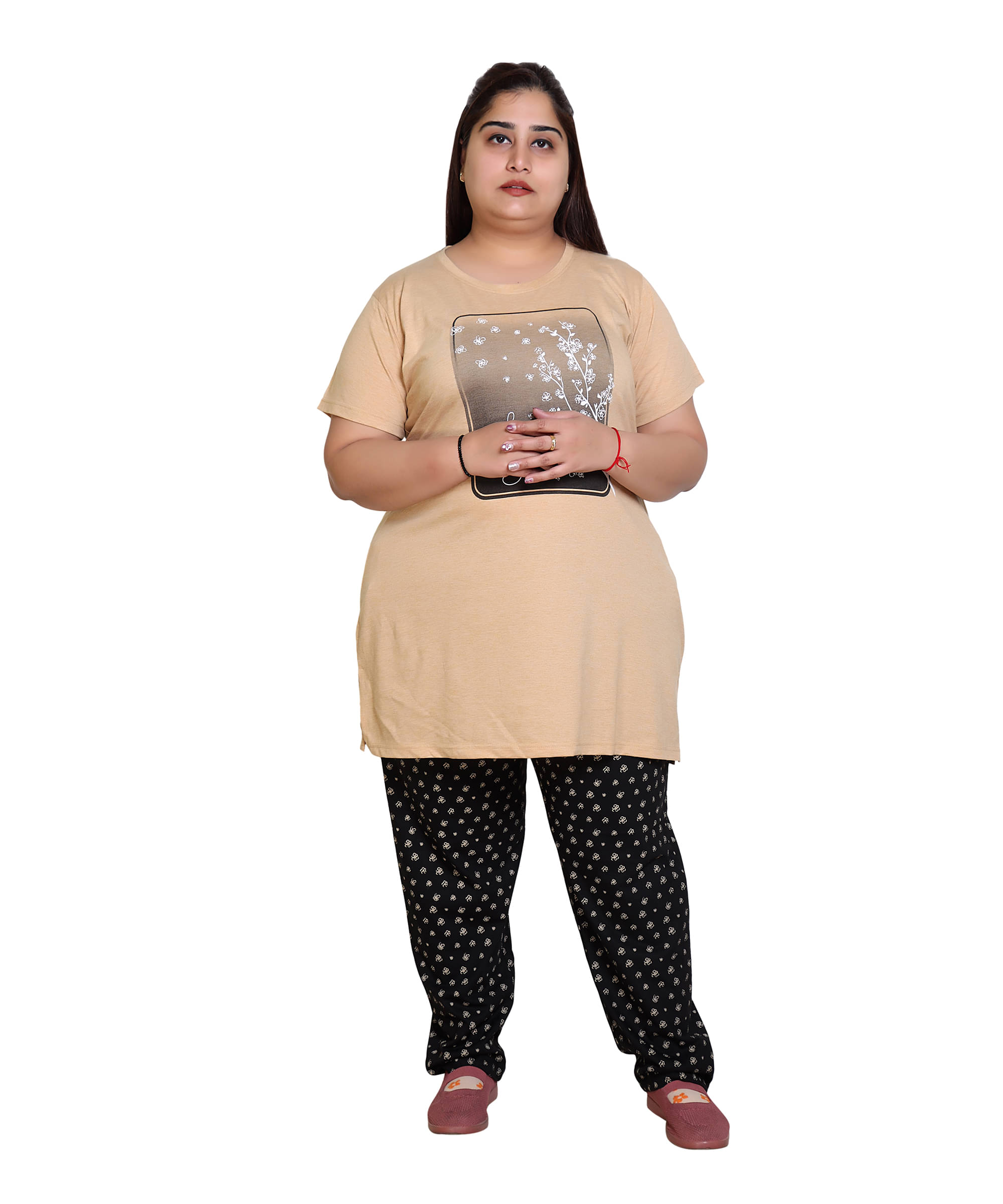     			EVEGRAZE Black Cotton Blend Women's Nightwear Nightsuit Sets ( Pack of 1 )