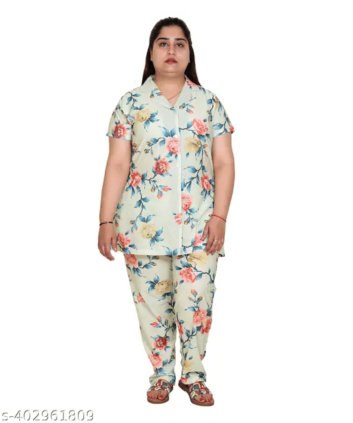 EVEGRAZE Blue Cotton Blend Women's Nightwear Nightsuit Sets ( Pack of 1 ) EVEGRAZE Blue Cotton Blend Women's Nightwear Nightsuit Sets ( Pack of 1 )
