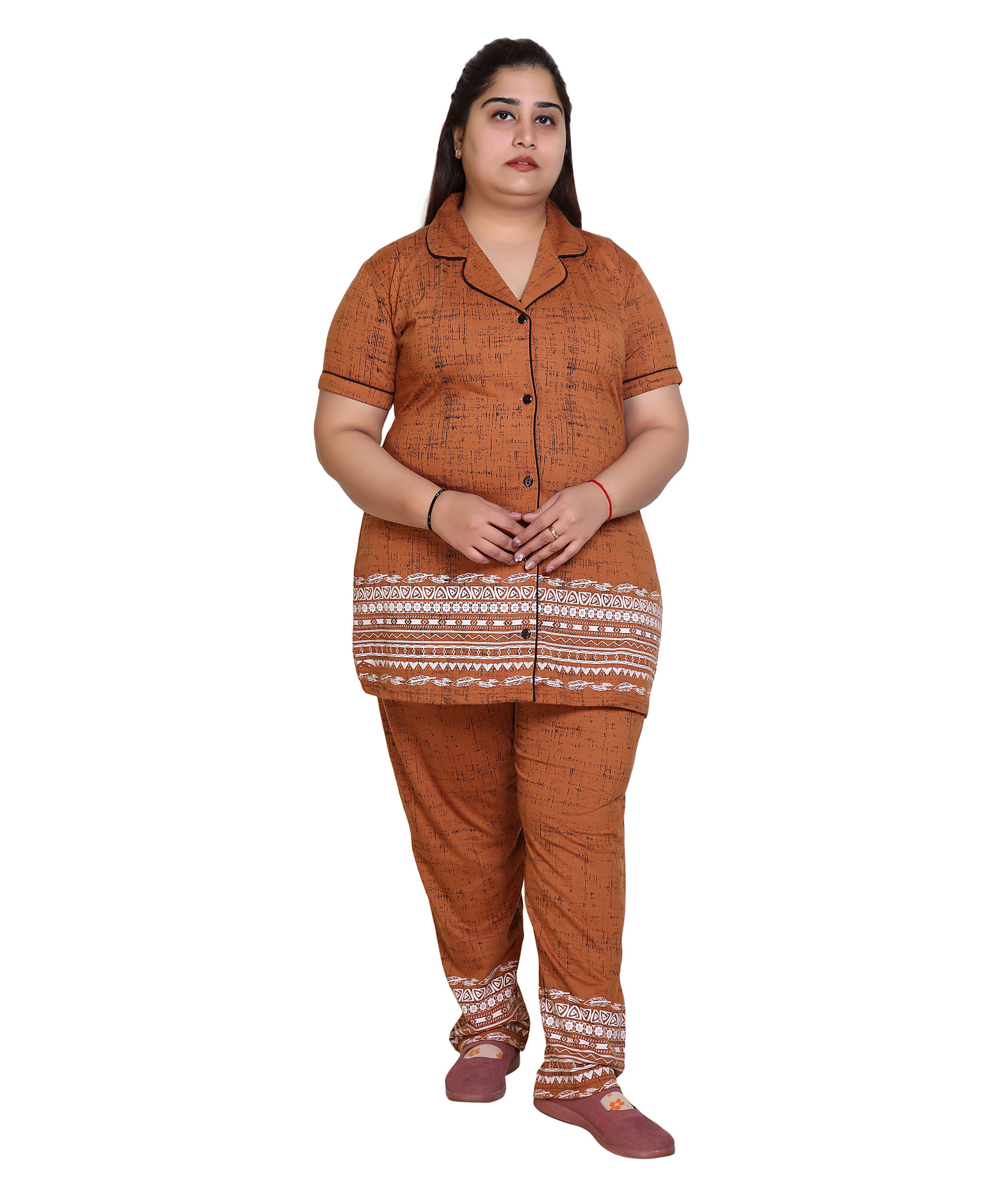 EVEGRAZE Orange Cotton Blend Women's Nightwear Nightsuit Sets ( Pack of 1 ) EVEGRAZE Orange Cotton Blend Women's Nightwear Nightsuit Sets ( Pack of 1 )