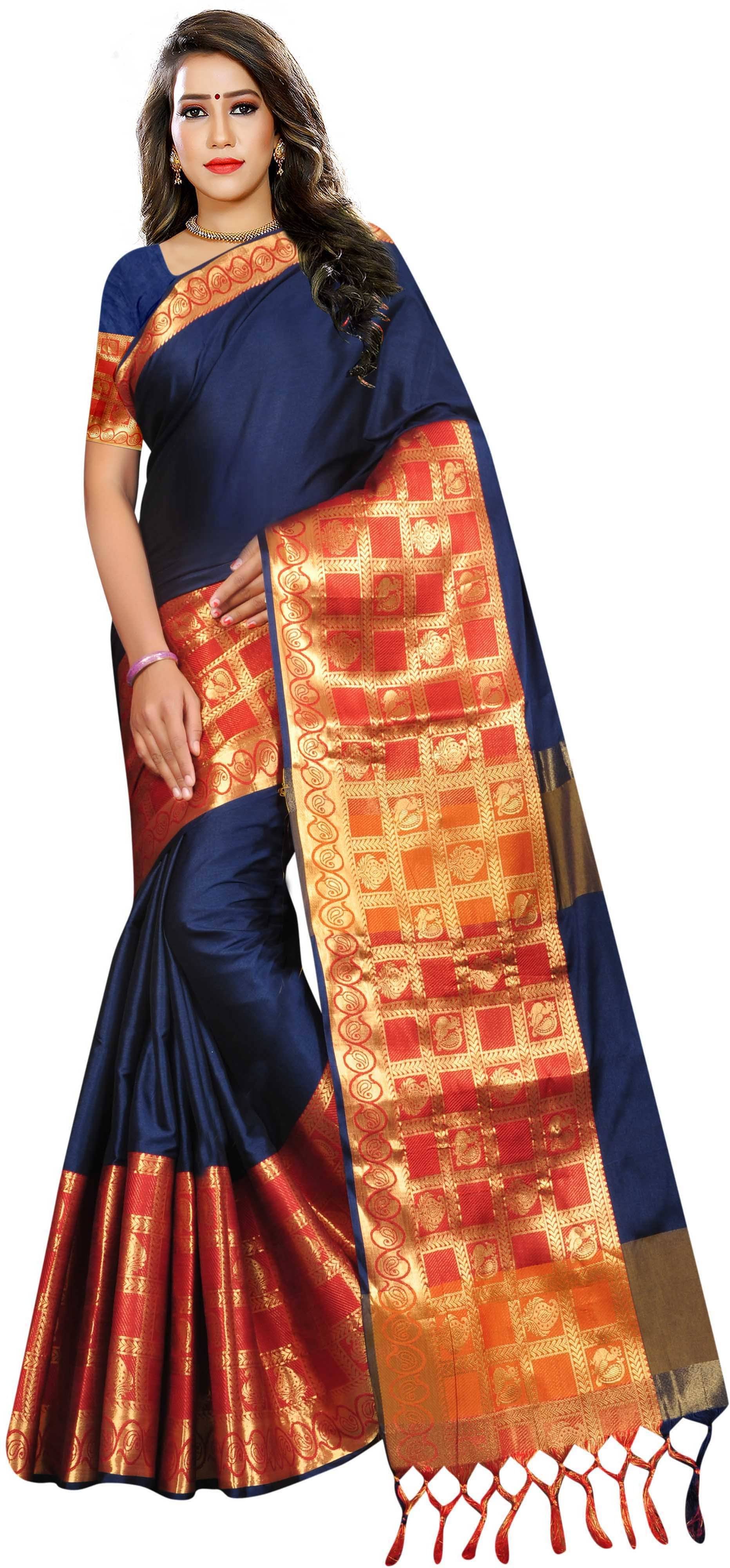 Indian Fashionista Cotton Blend Embellished Saree With Unstitched Blouse Piece ( Multicolor3 ) Indian Fashionista Cotton Blend Embellished Saree With Unstitched Blouse Piece ( Multicolor3 )