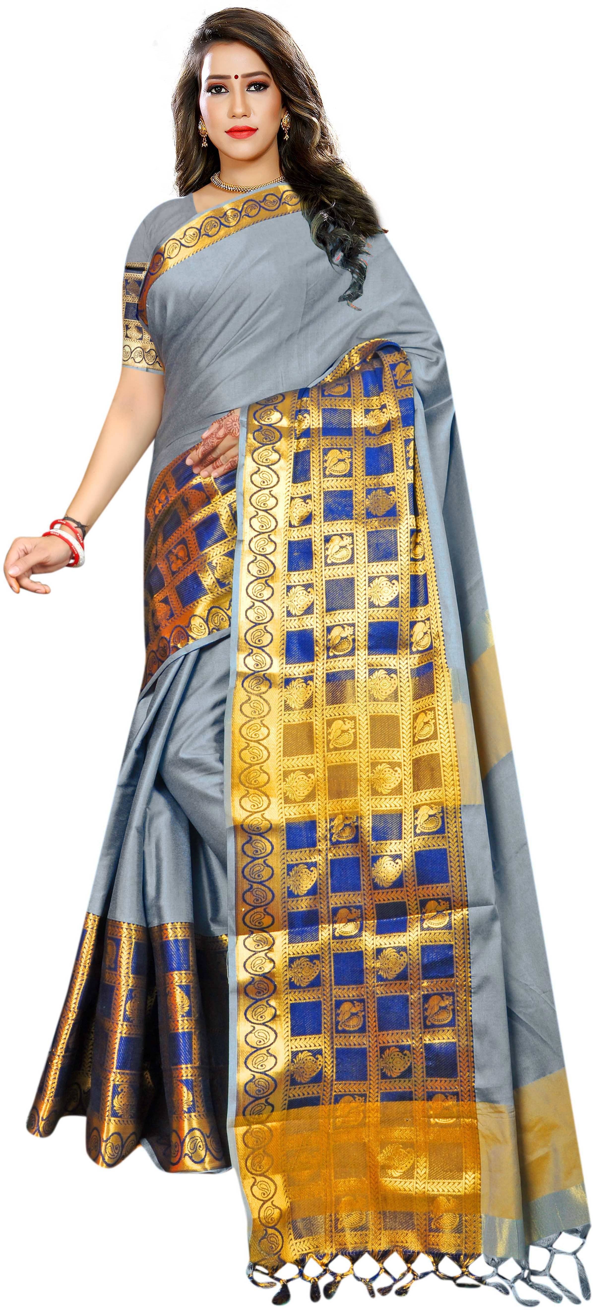 Indian Fashionista Jacquard Embellished Saree With Unstitched Blouse Piece ( Light Blue ) Indian Fashionista Jacquard Embellished Saree With Unstitched Blouse Piece ( Light Blue )