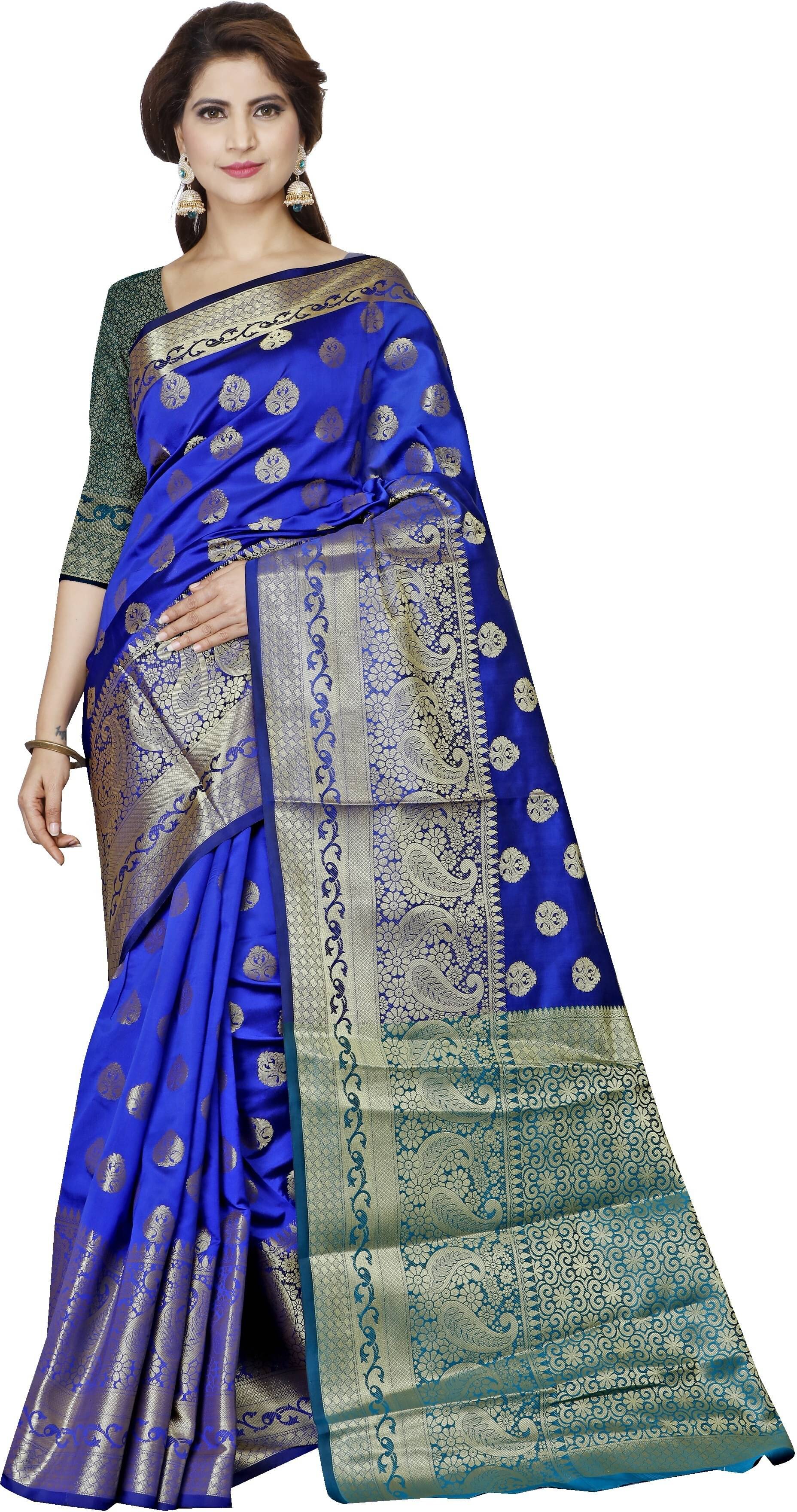     			Indian Fashionista Jacquard Woven Saree With Unstitched Blouse Piece ( Multicolor1 )