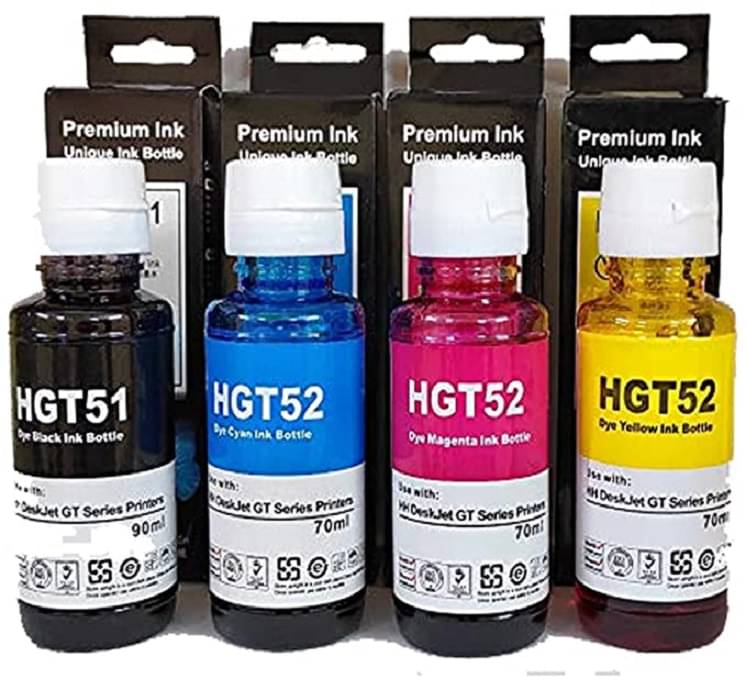     			KALAR Multicolor Pack of 4 Cartridge for Refill Ink For GT51 GT52 310, 315, 410, 415, GT5810, GT5820, GT5821