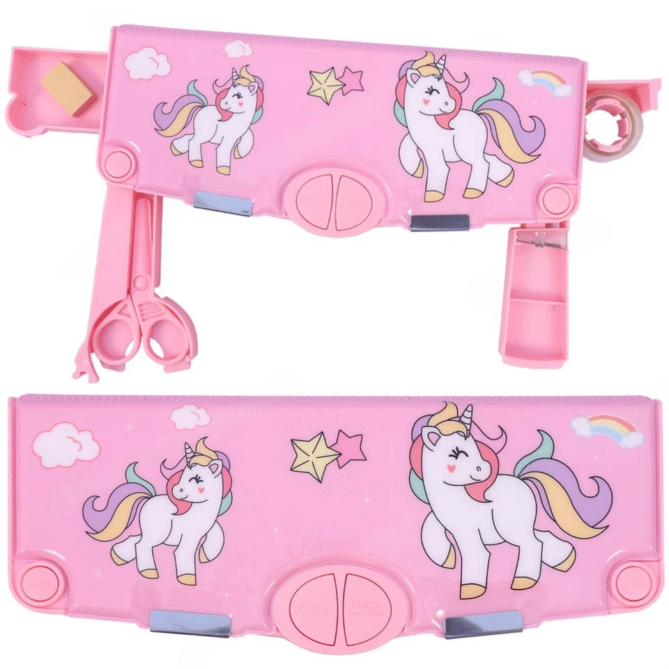Kalra Magic Multifunctional Pencil Box For Kids, Unicorn Pencil Box, Kids Pencil Box For Girls, Girls Pencil Pouch, Pop Up Pencil Box, Unicorn Return Gifts For Kids - Plastic Multicolor (pink)