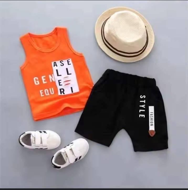     			ODIMENT Pack of 1 Unisex Cotton T-Shirt & Shorts Set ( Orange )