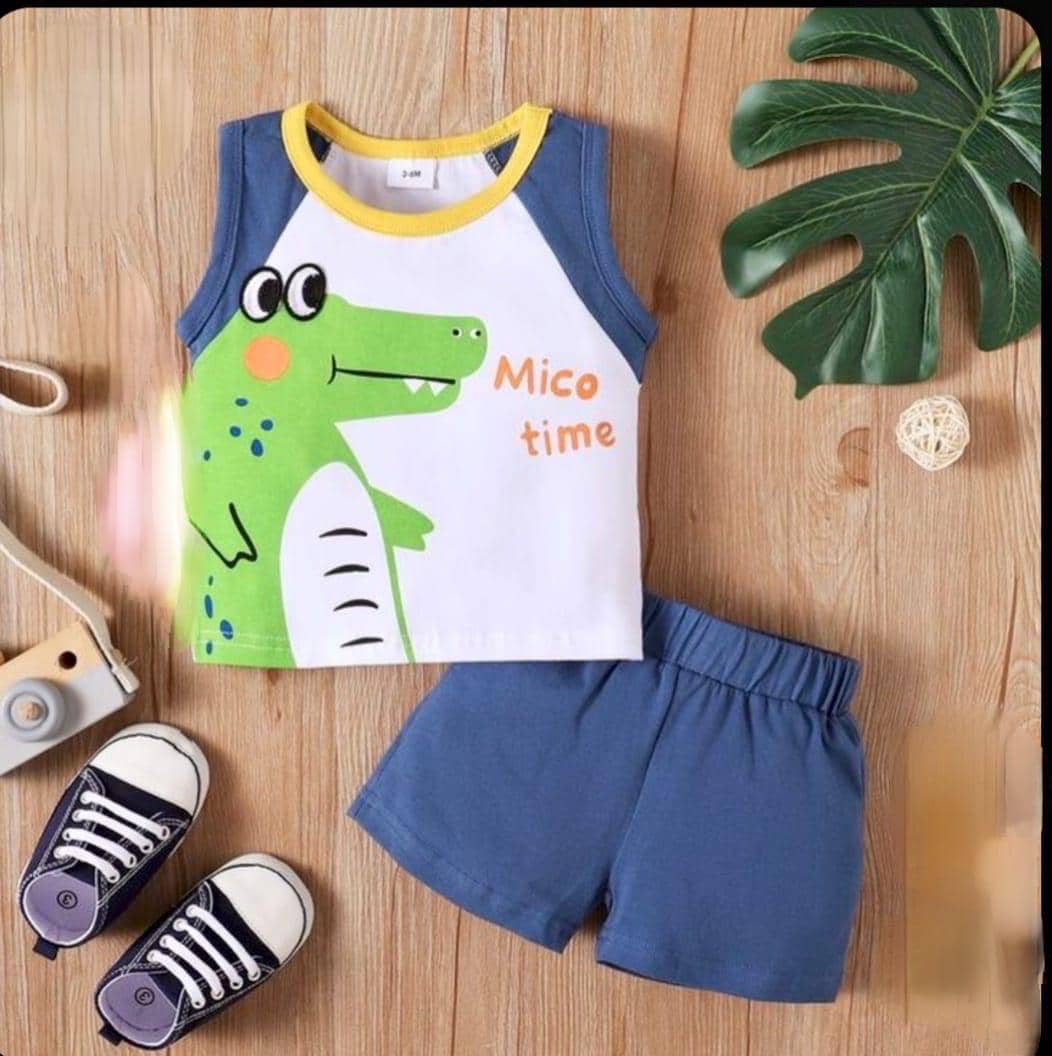 ODIMENT Pack of 1 Unisex Cotton T-Shirt & Shorts Set ( Navy Blue )