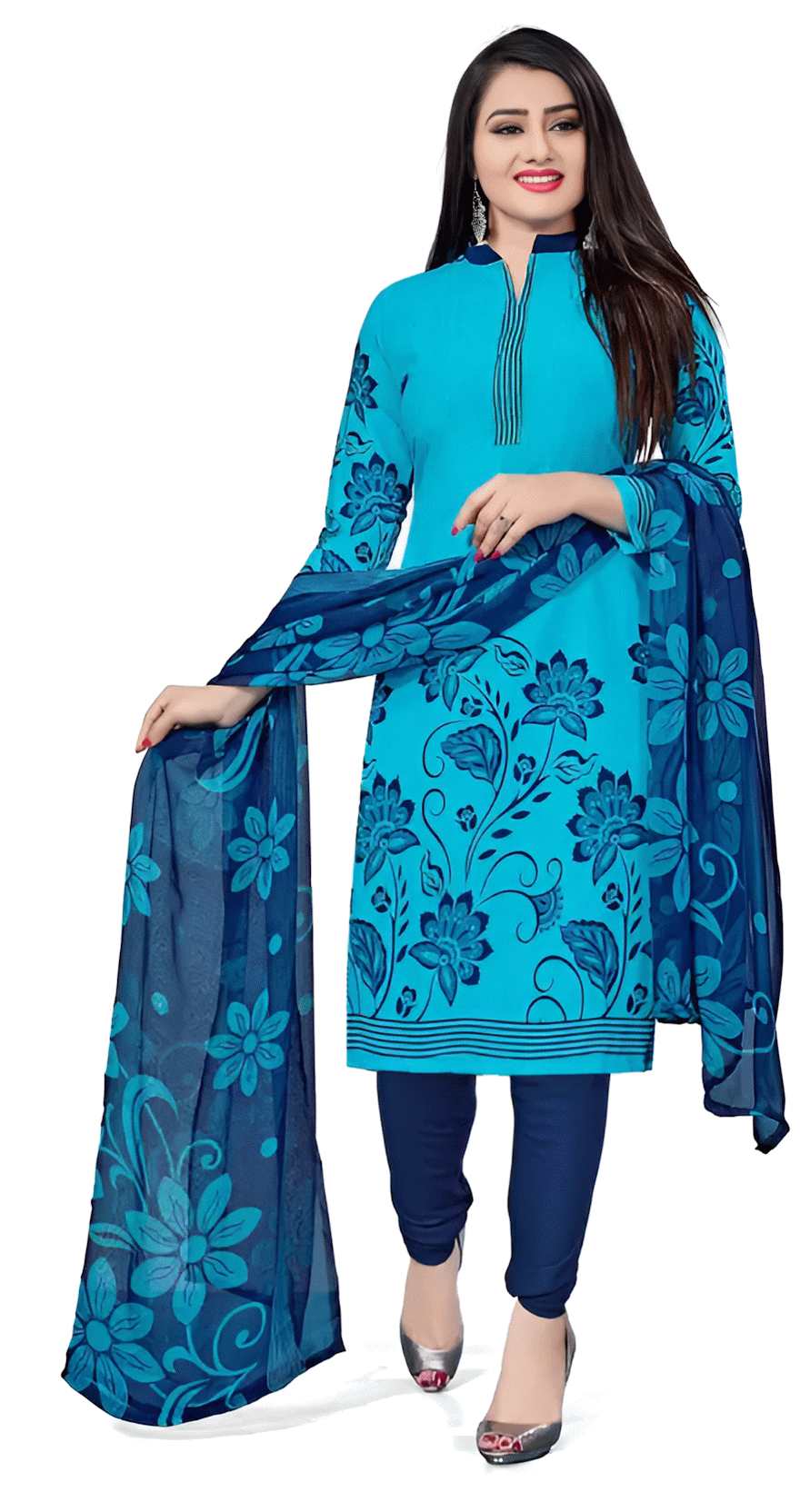 Reya Unstitched Crepe Self Design Dress Material - Light Blue ( Pack of 1 ) Reya Unstitched Crepe Self Design Dress Material - Light Blue ( Pack of 1 )