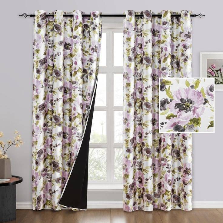     			S23 Graphic Room Darkening Eyelet Curtain 7 ft ( Pack of 1 ) - Purple