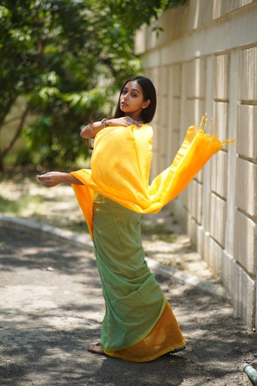 SARADA HANDLOOM Cotton Woven Saree With Unstitched Blouse Piece ( Yellow1 )     			SARADA HANDLOOM Cotton Woven Saree With Unstitched Blouse Piece ( Yellow1 )