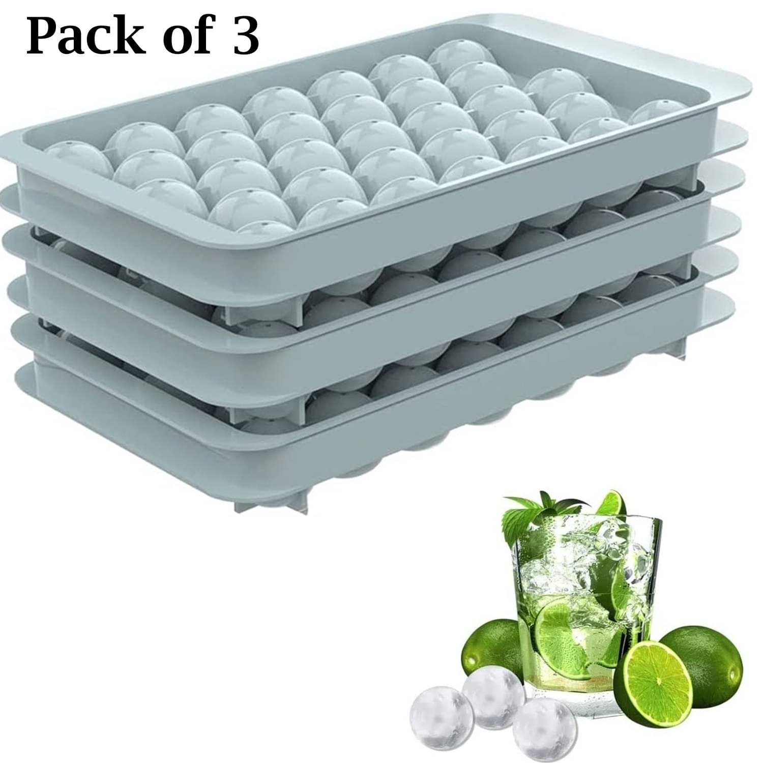     			Stysol Lolipop Ice Tray Navy Blue 3 Pcs