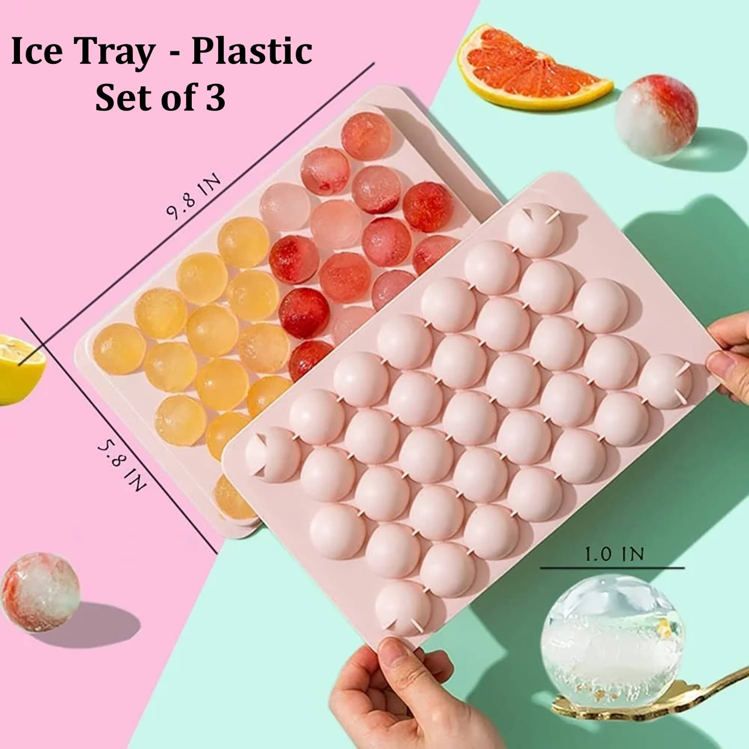     			Stysol Lolipop Ice Tray Peach 3 Pcs