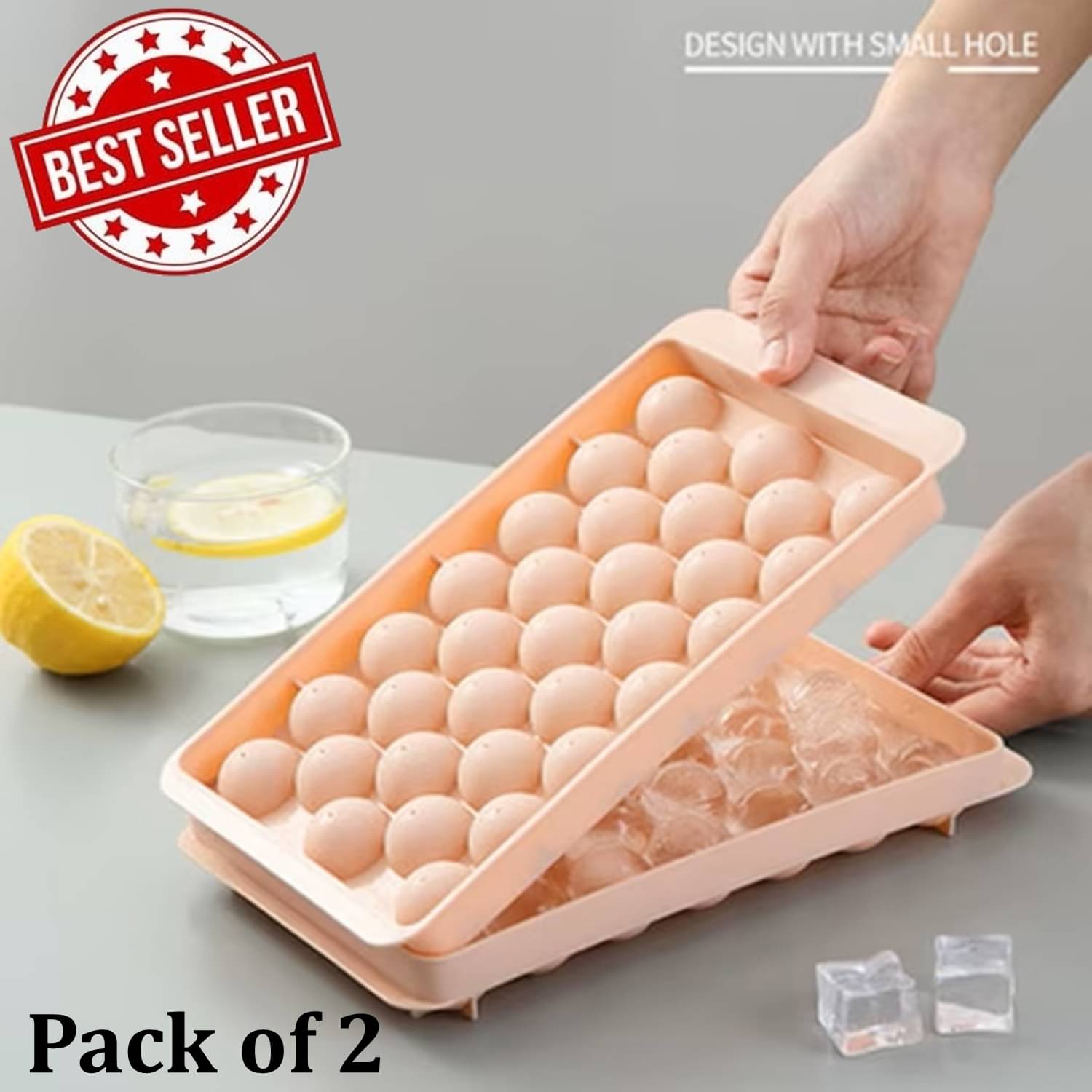     			Stysol Pink Ice Tray Peach 2 Pcs